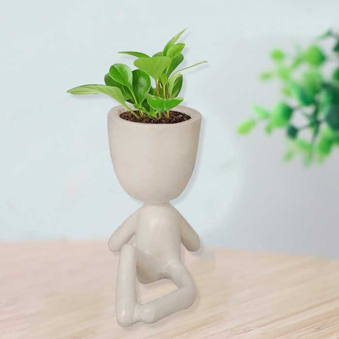 Yoga Planter Showpiece for gifting on function 12 cm G42GX0063W