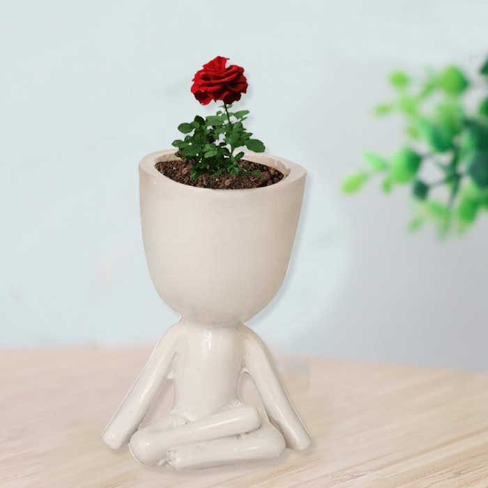 Yoga Home Decorative Planter Statue Return gift on birthday 12 cm G42GX0064W