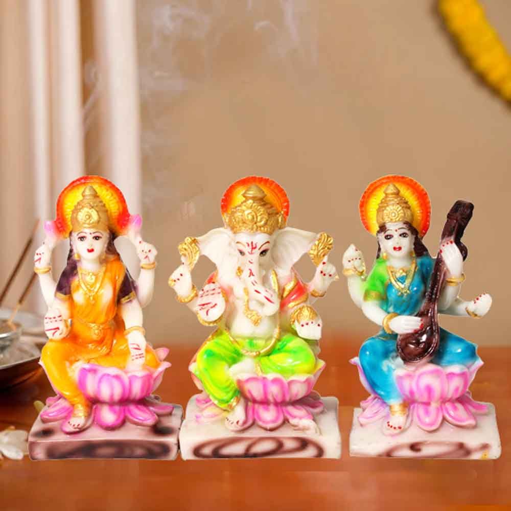 Laxmi Ganesha Saraswati idol for diwali gift 17 cm G43GX0030M