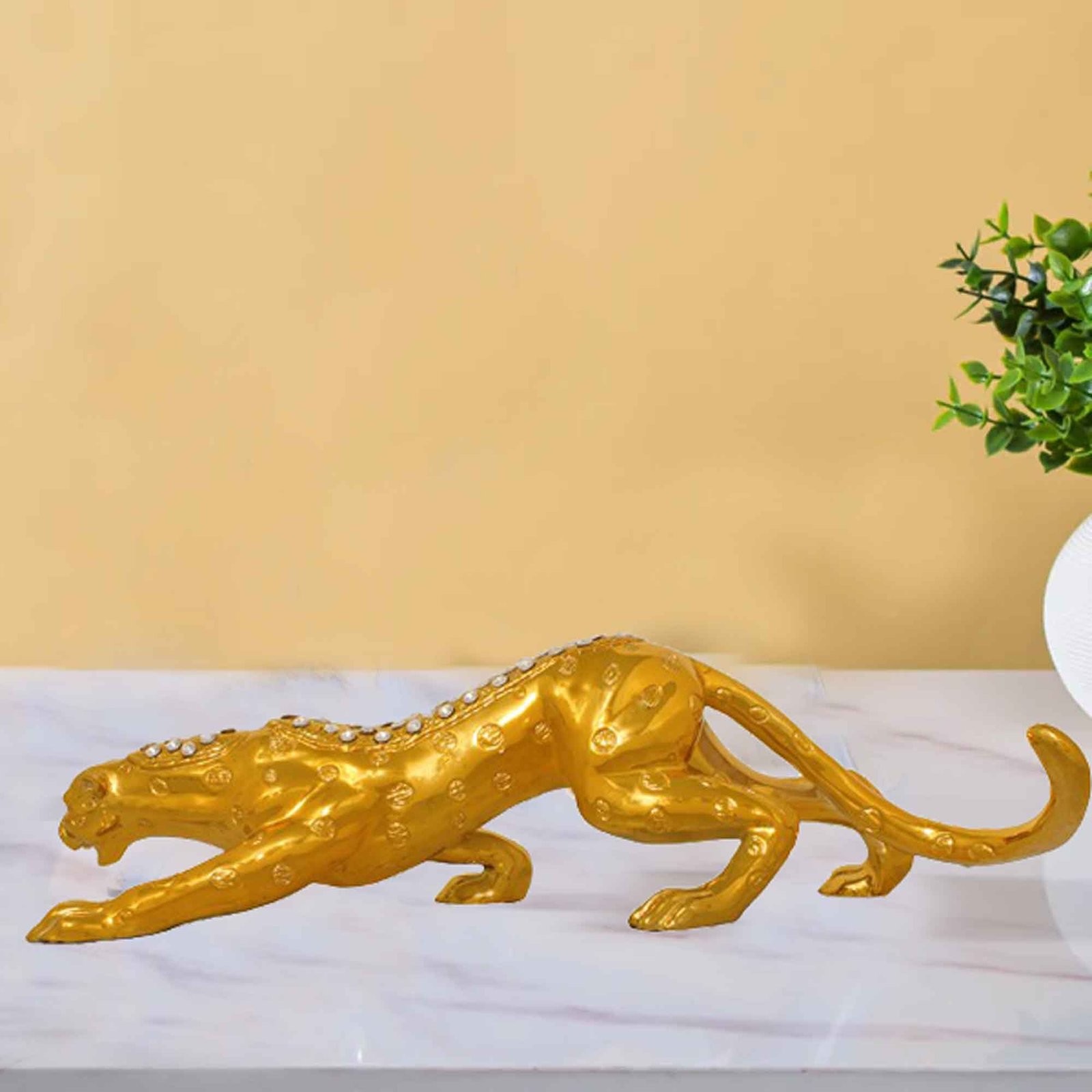 Gold Plated Panther sculpture for gift on Dhanteras 15 cm G50GX0005G000THEA