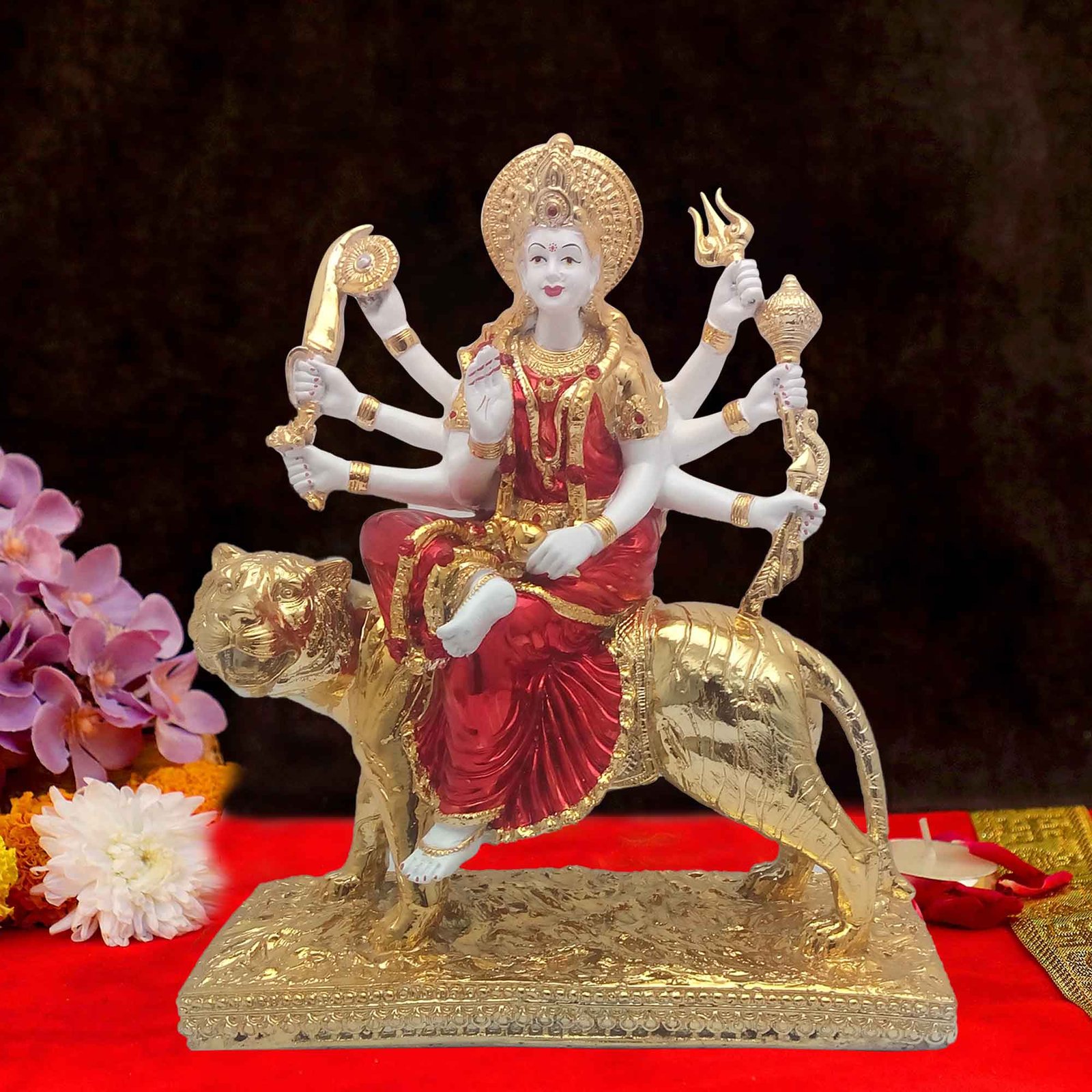 Gold Plated Durga Maa showpiece Gift for Durga Puja Navratri 38 cm G50GX0021G000TAAS