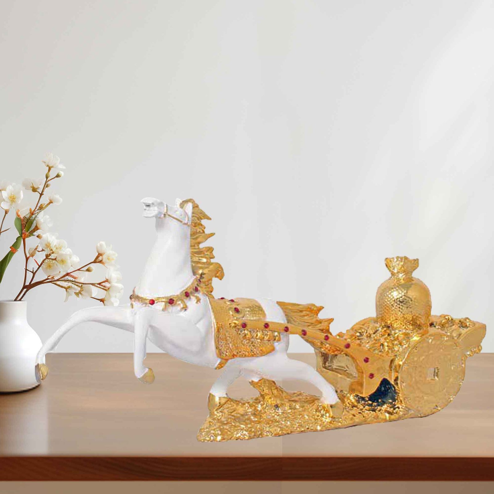 Gold Plated Baggi Horse showpiece for home and Wedding Gift 21 cm G50GX0029G000TSAS