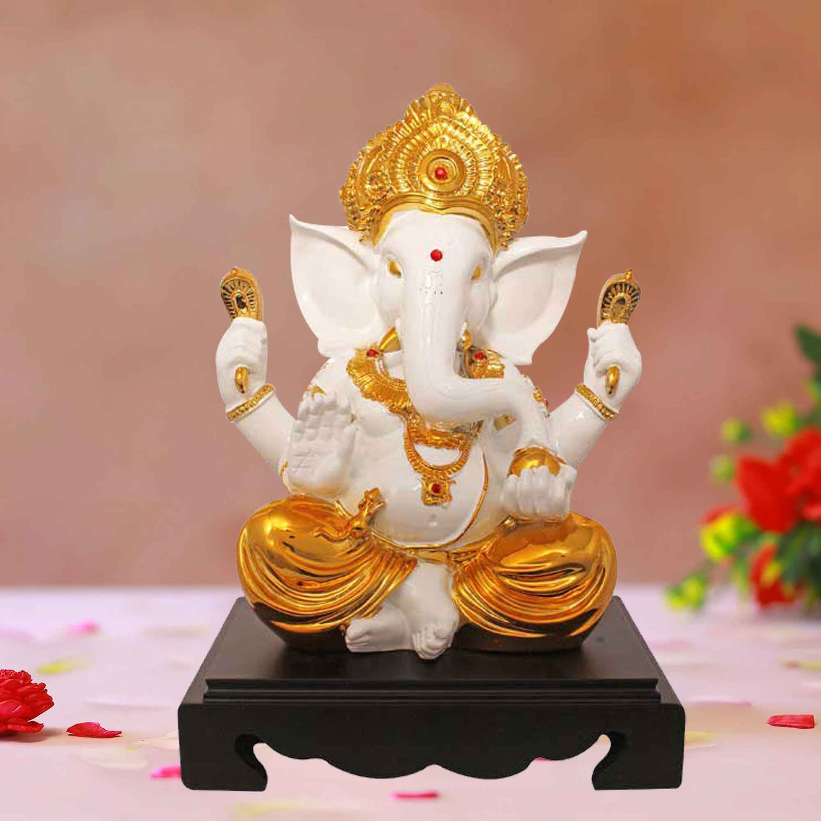 Gold Plated Pagdi Ganesha showpiece gift for Ganesh Chaturthi 24 cm G50GX0035G000XIAS