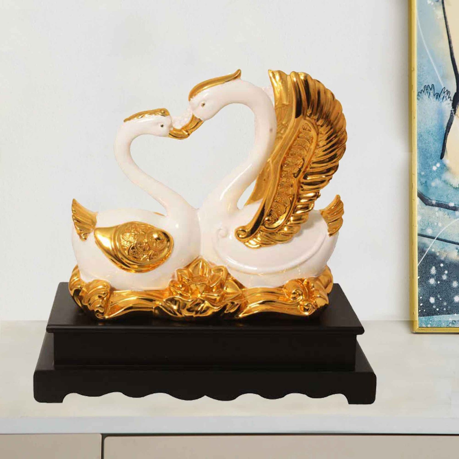 Gold Plated Duck Pair gift item on valentine day 29 cm G50GX0040G000TRSS