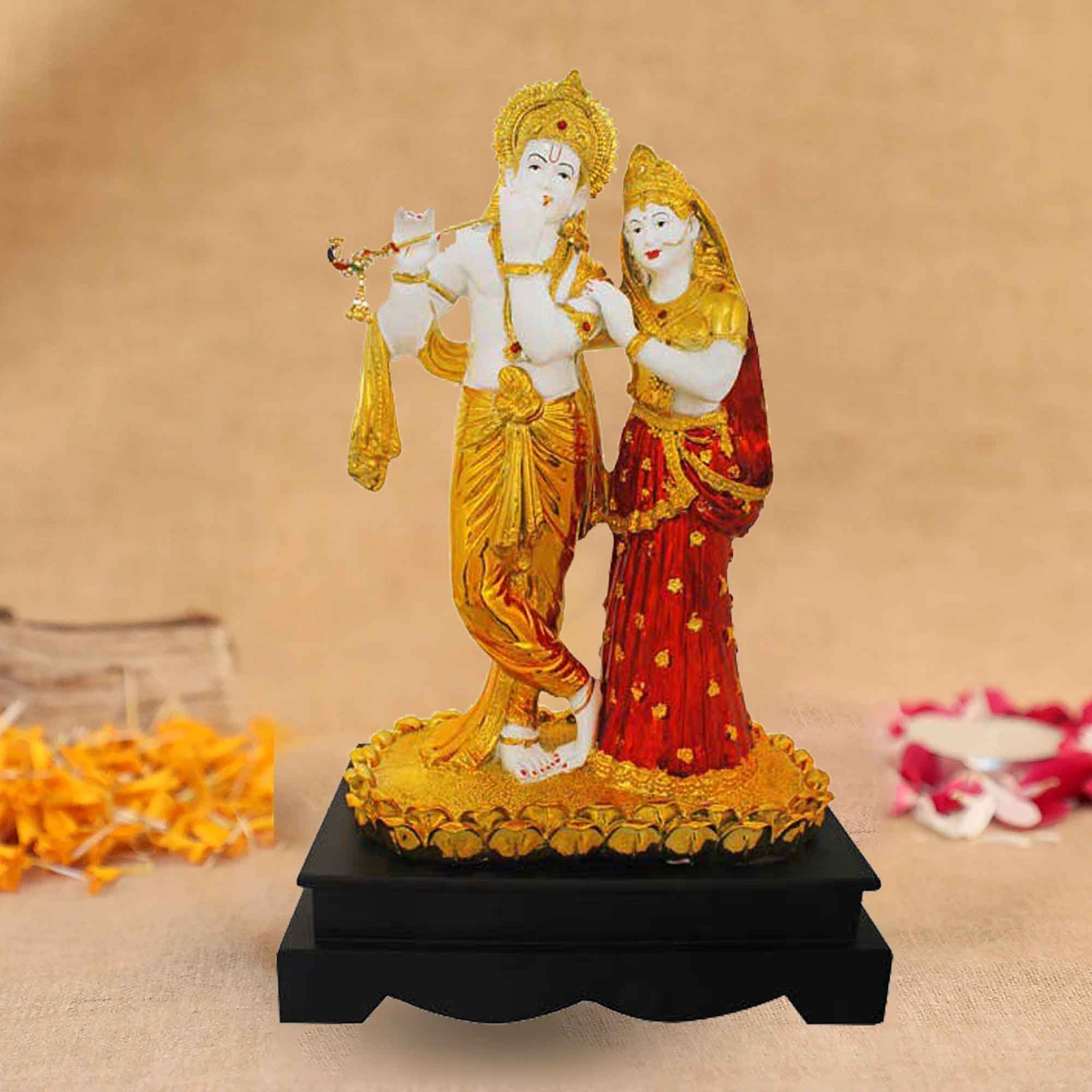 Gold Plated Lord Radha Krishna showpiece for home and Valentine Gift 47 cm G50GX0043G000TOAS