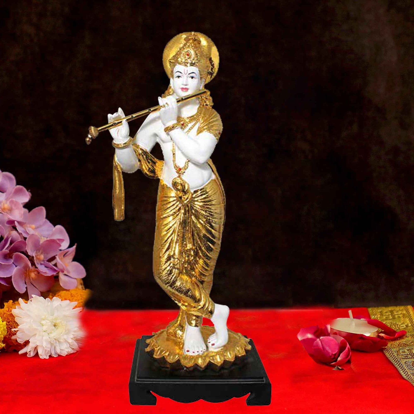 Gold Plated Krishna Statue for decoration and Janamashtmi Gift 68 cm G50GX0050W000HHSS