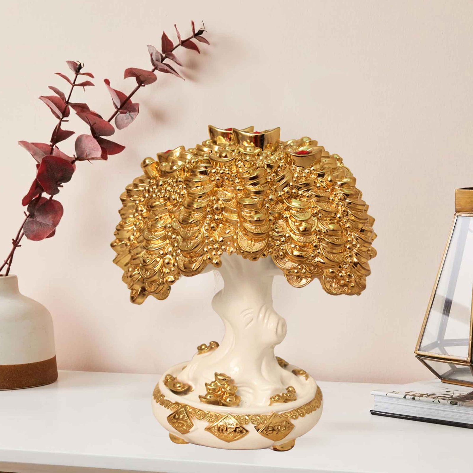 Gold Plated Divine Tree showpiece for gift on birthday 27 cm G50GX0059W000THSS