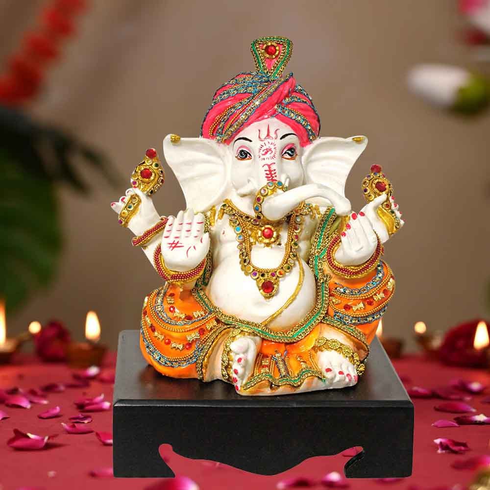 Pagdi Ganesha Statue Idol for decoration of table 28 cm G51GX0120M000XEHS