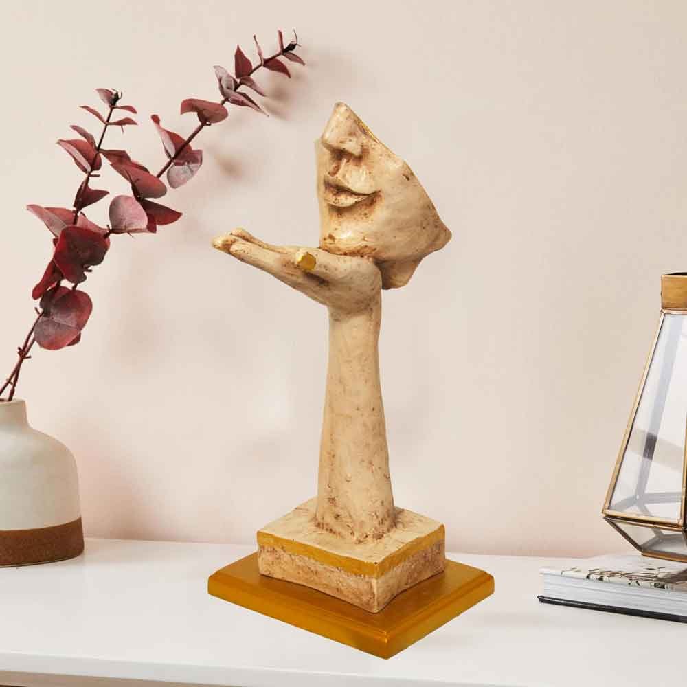 Modern Art Face Sculpture Showpiece gift item for return gift 32 cm G51GX0178I