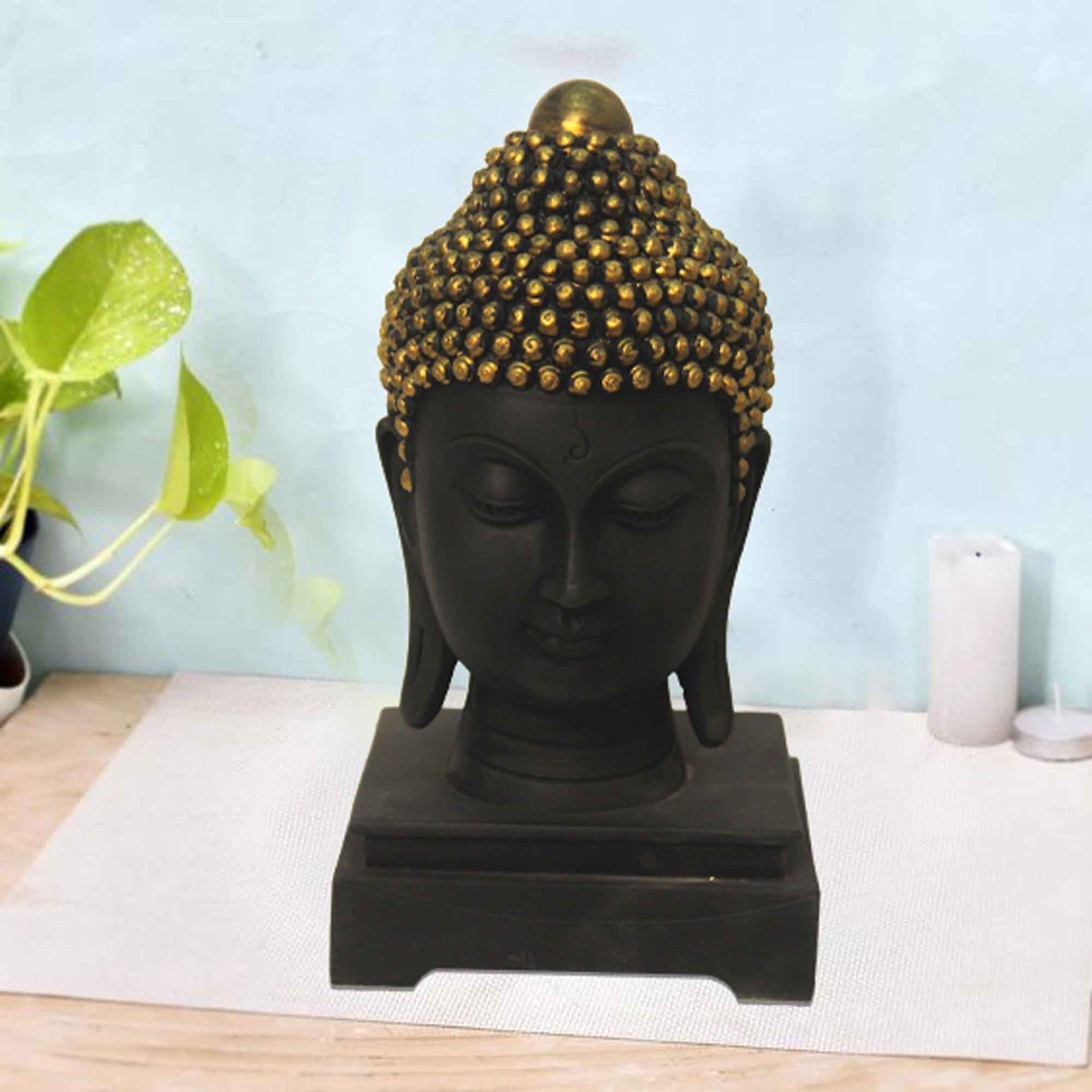 Gautam Buddha Face statue for tv unit Matte Finish 27 cm G57GR1062KBNMX