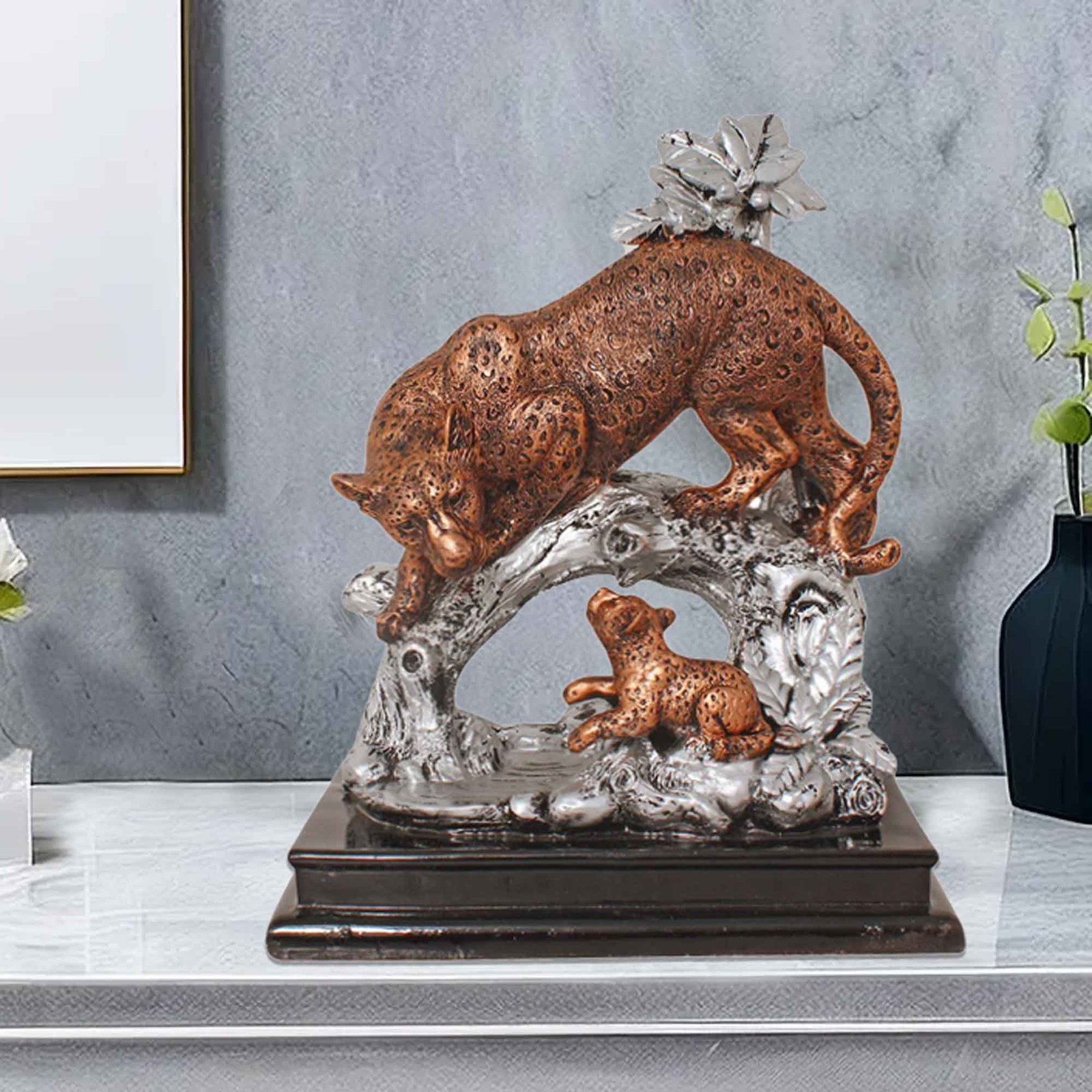 Wild Animal Panther statue for home decoration Antique Finish 33 cm G57GR1126CSNGX