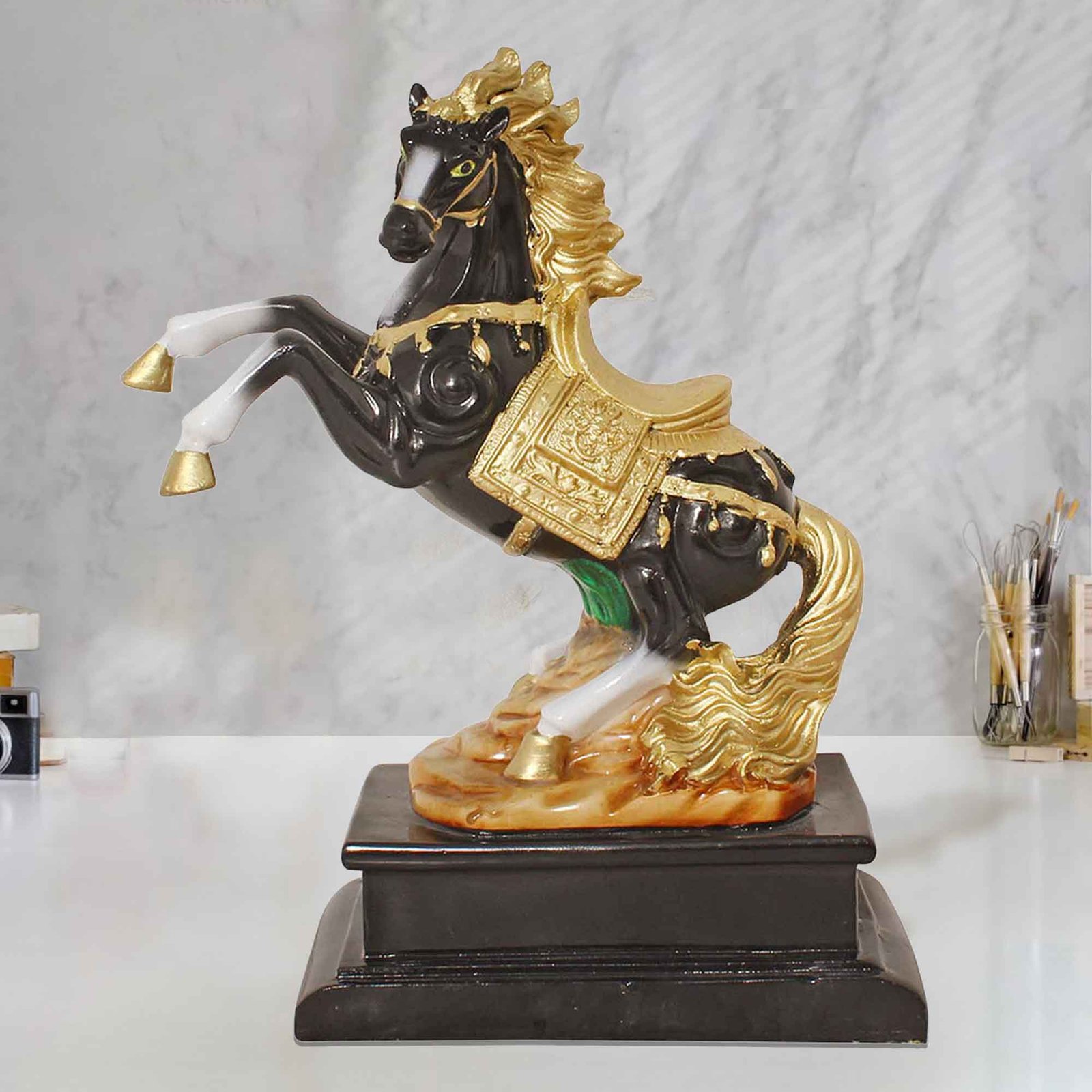 Fengshui Horse Animal artifact for living room Antique Finish 27 cm G57GR1180KGNGX