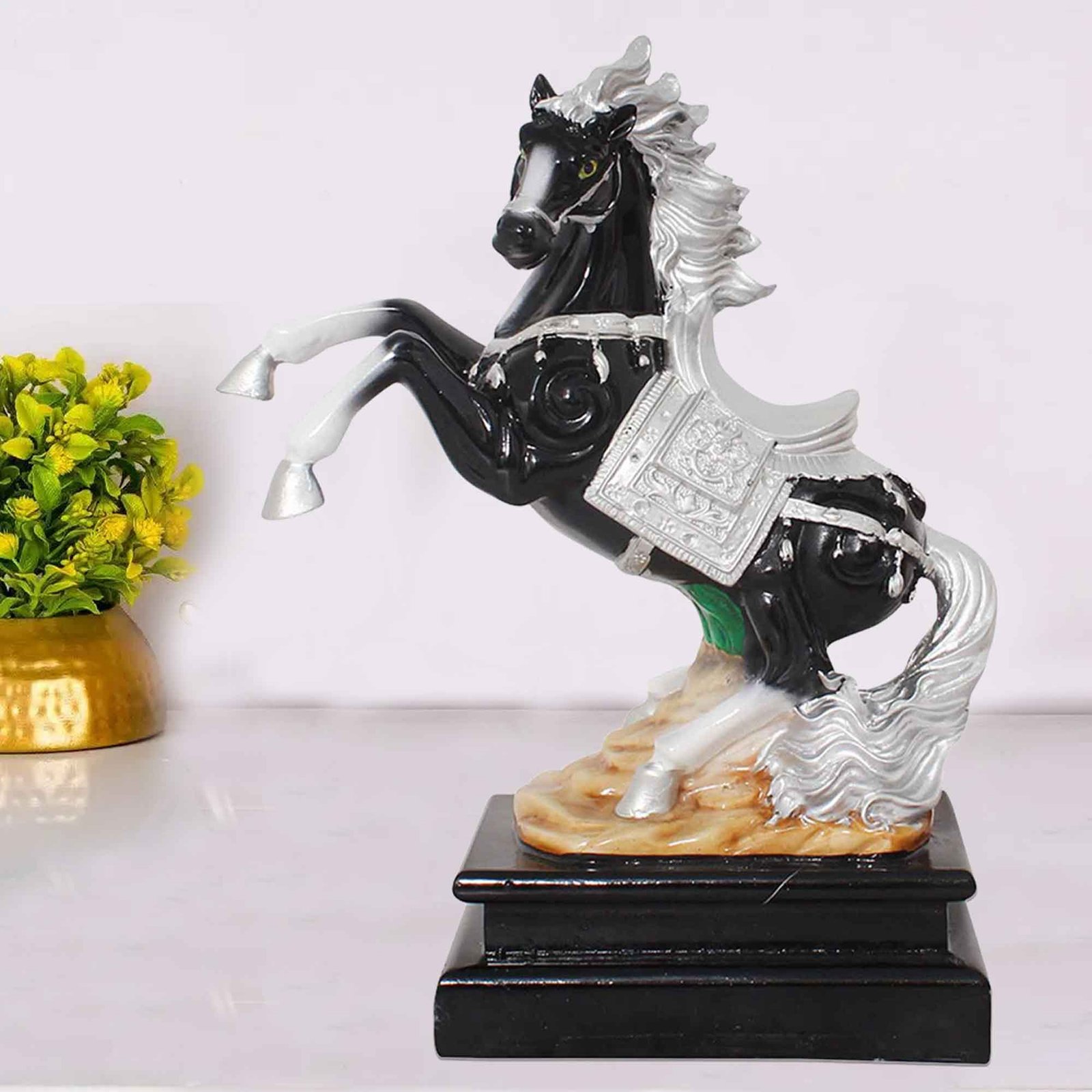 Fengshui Horse Animal artifacts for tv unit Antique Finish 27 cm G57GR1180KSNGX