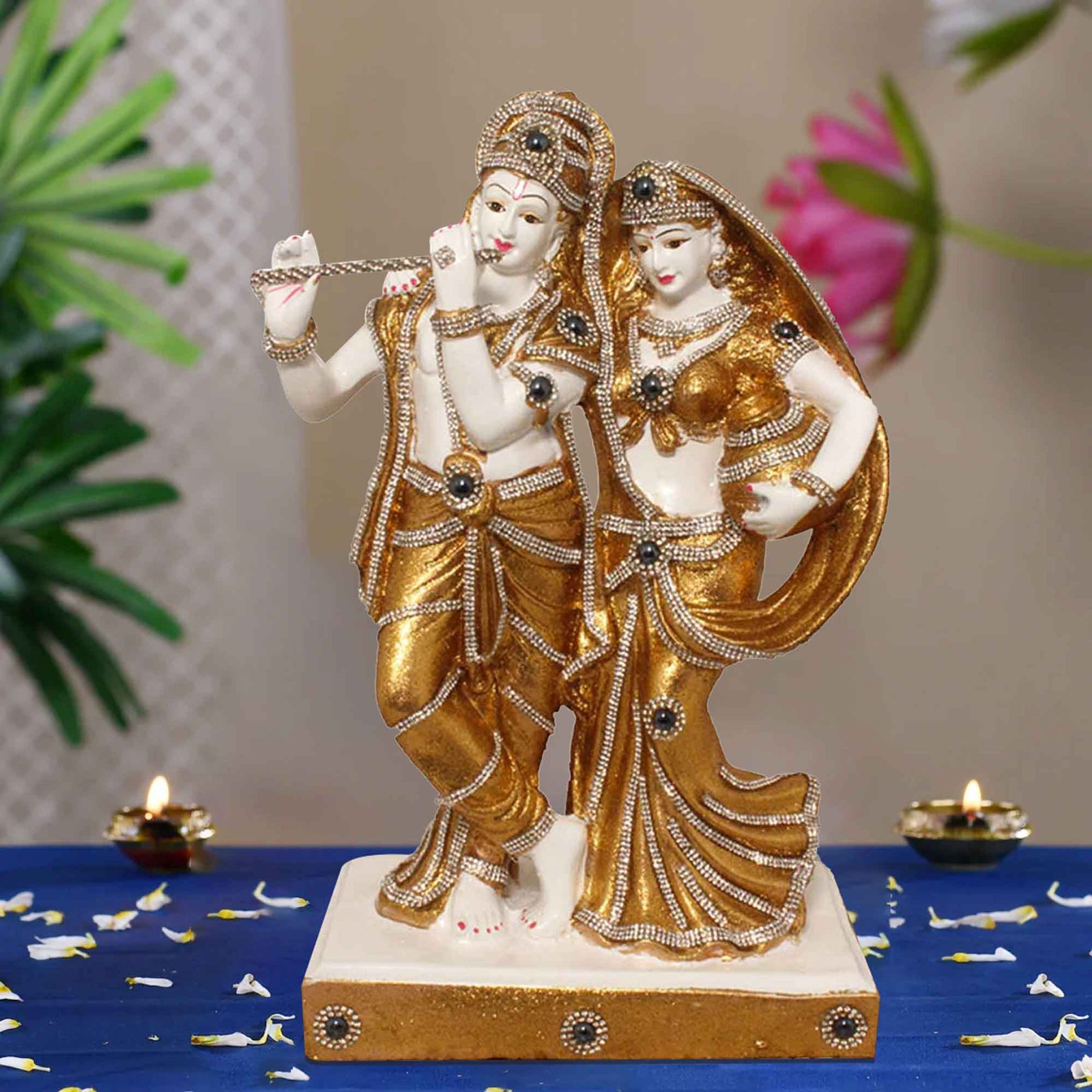 Matki Radha Krishna murti for mandir Jewellery Decorated 39 cm G57GR1298WGGGZ