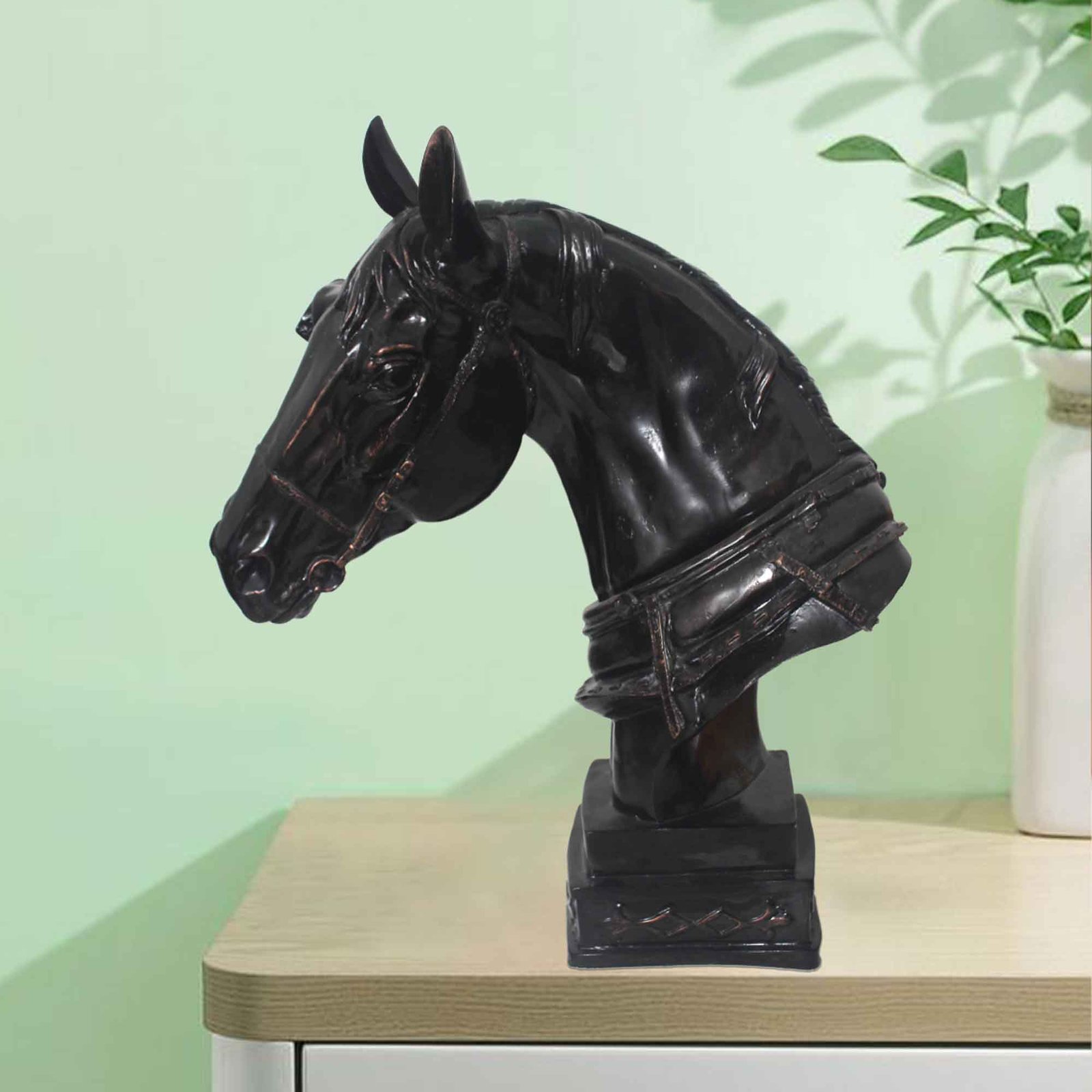 Horse Face fengshui items for home decor Copper Antique Finish 43 cm G57GR1408CCAGX