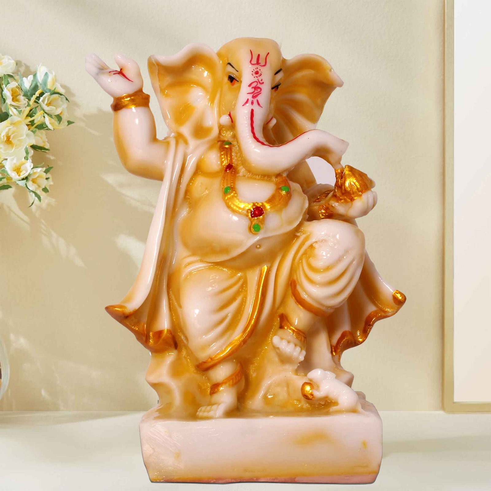 Dancing Ganesha artifacts for home decor Antique Finish 18 cm G57GR1468IINGX