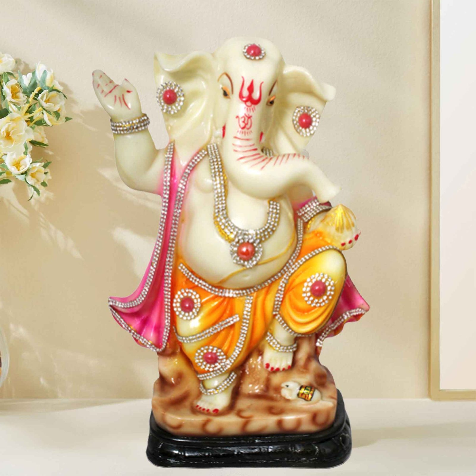 Dancing Ganesha artifacts for office decor Jewellery Decorated 18 cm G57GR1468WOCGZ