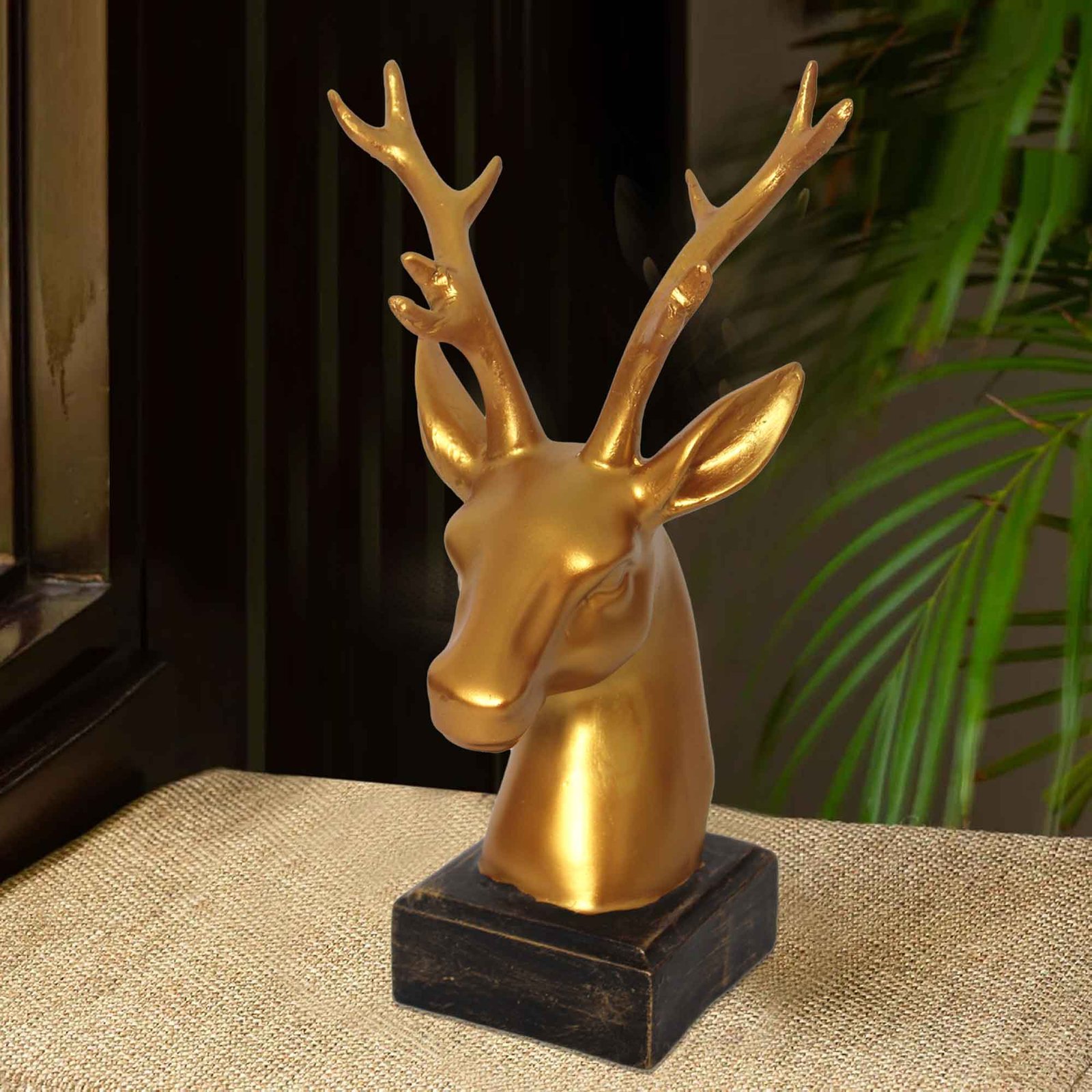 Polyresin Deer Face gift items for home inaugration Pearl Finish 28 cm G57GR1648GGSGX