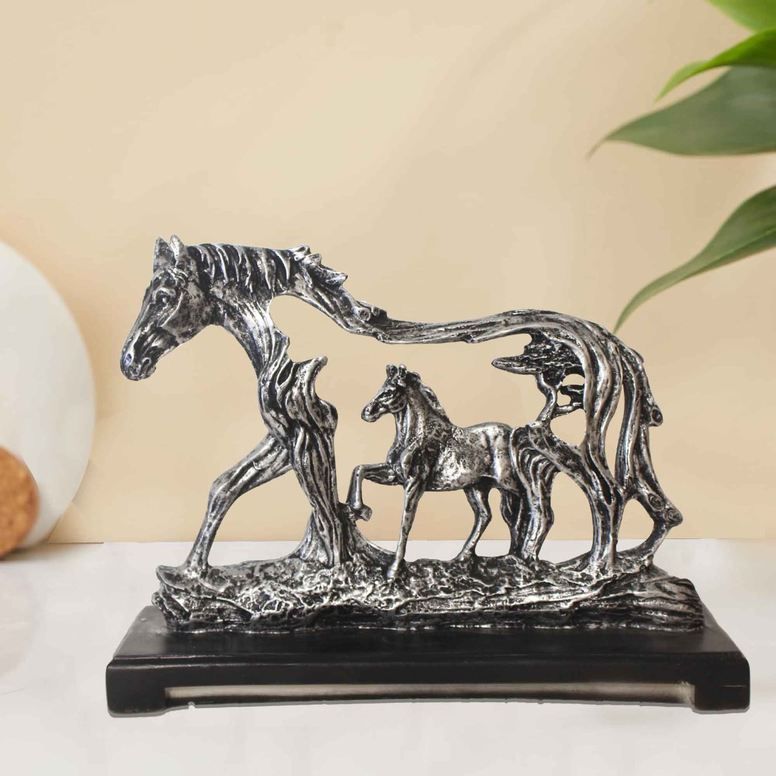 Modern Art Mother Baby Horse statue for home decor Antique Finish 23 cm G57GR1683SKAGX