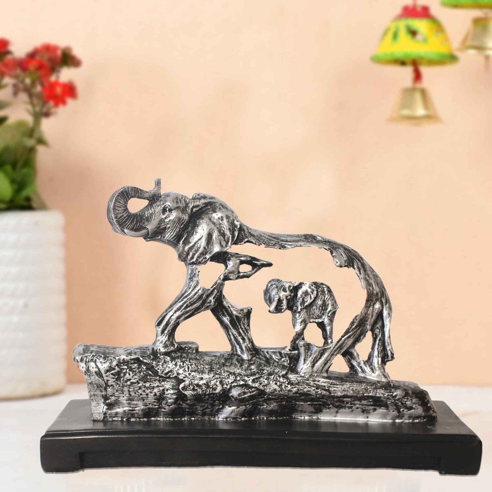 Modern Art Elephant showpiece items for gift Antique Finish 20 cm G57GR1684SKNGX