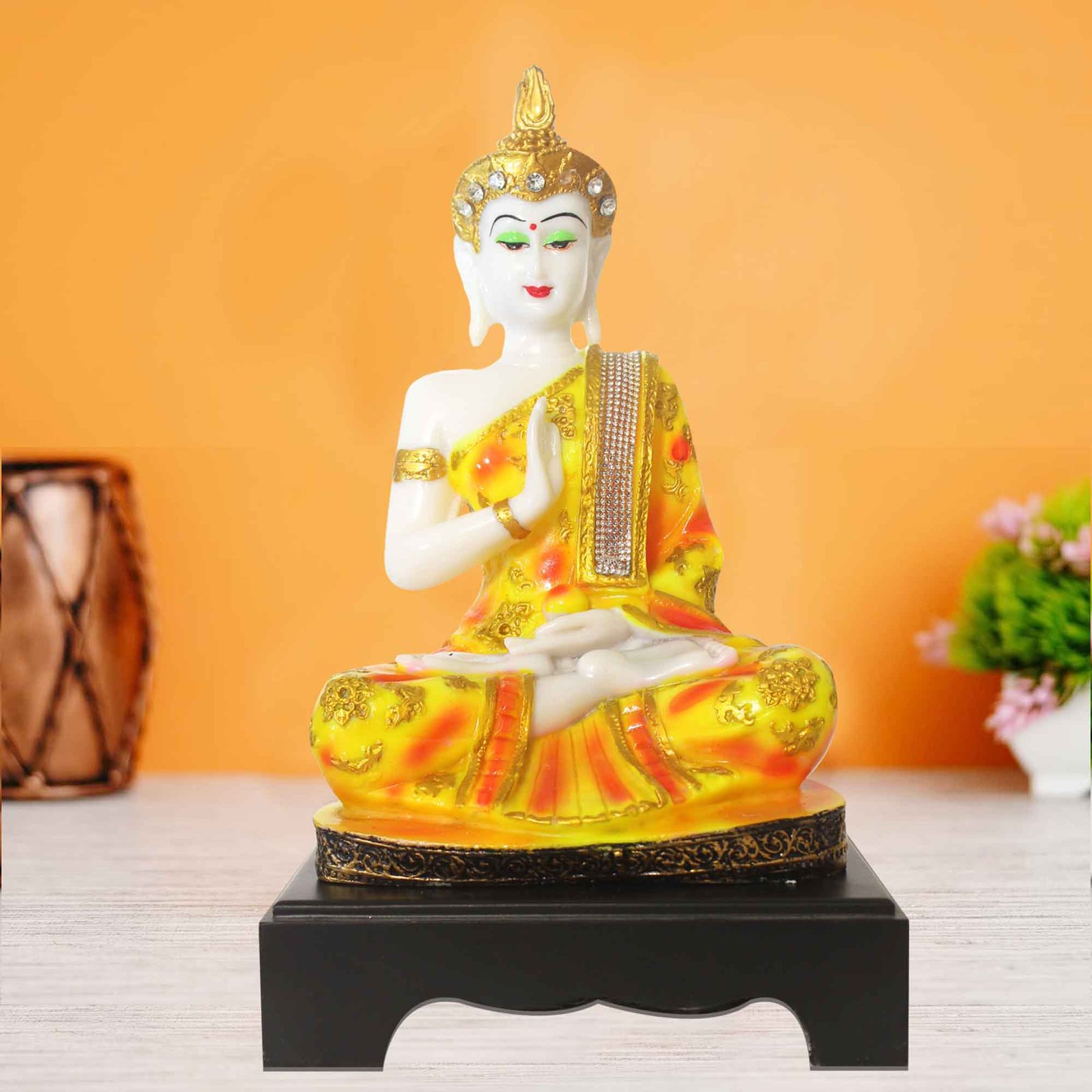 Blessing Buddha fengshui items for home decor Jewellery Decorated with Wooden Base 32 cm G57GW1088WYCGZ