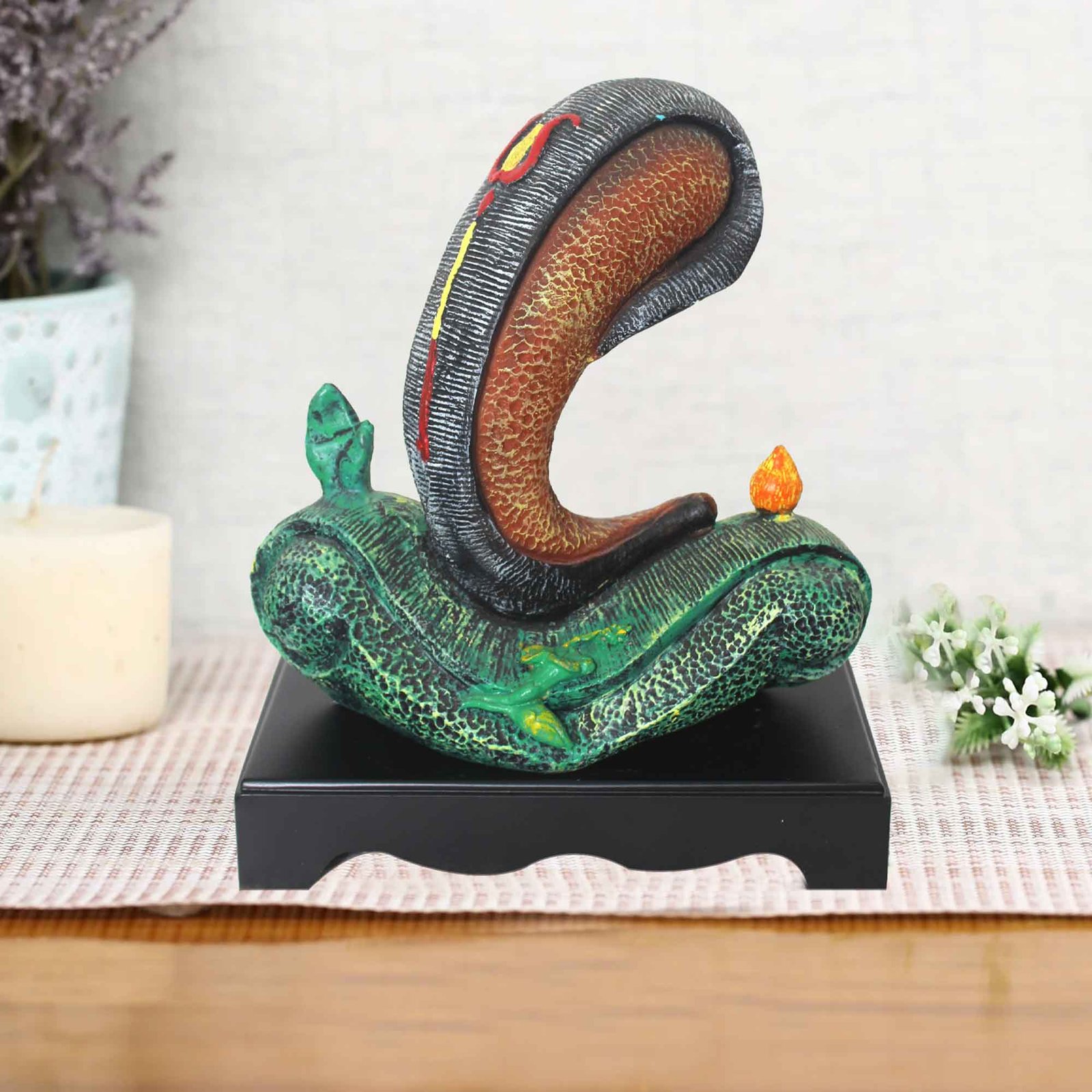 Lord Shund Ganesha gift items for marriage Multi Look with Wooden Base 34 cm G57GW1513FHMMX