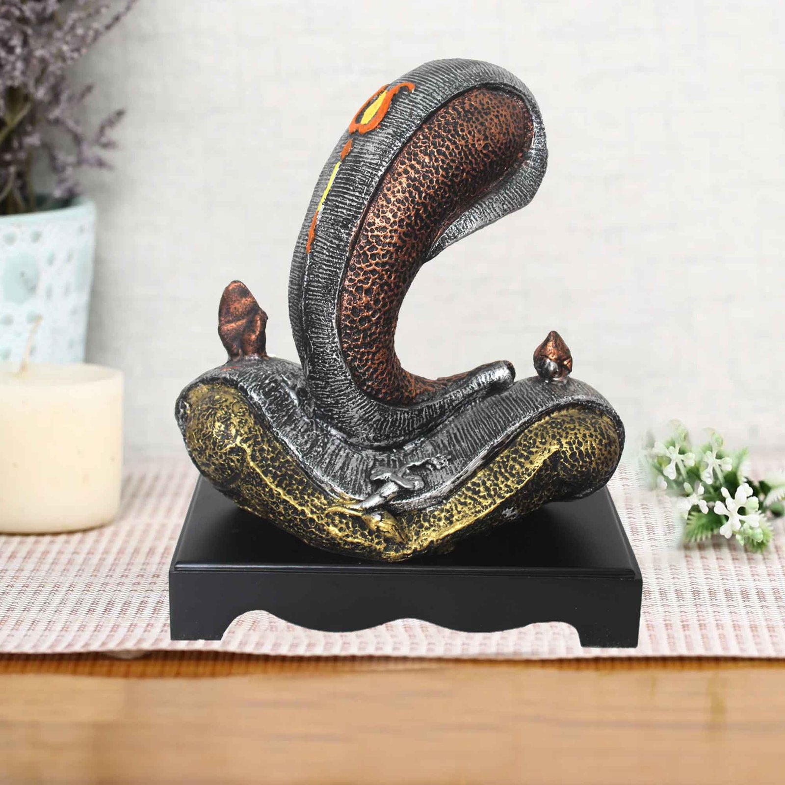 Lord Shund Ganesha statue for home decoration Antique Finish with Wooden Base 34 cm G57GW1513SGAGX