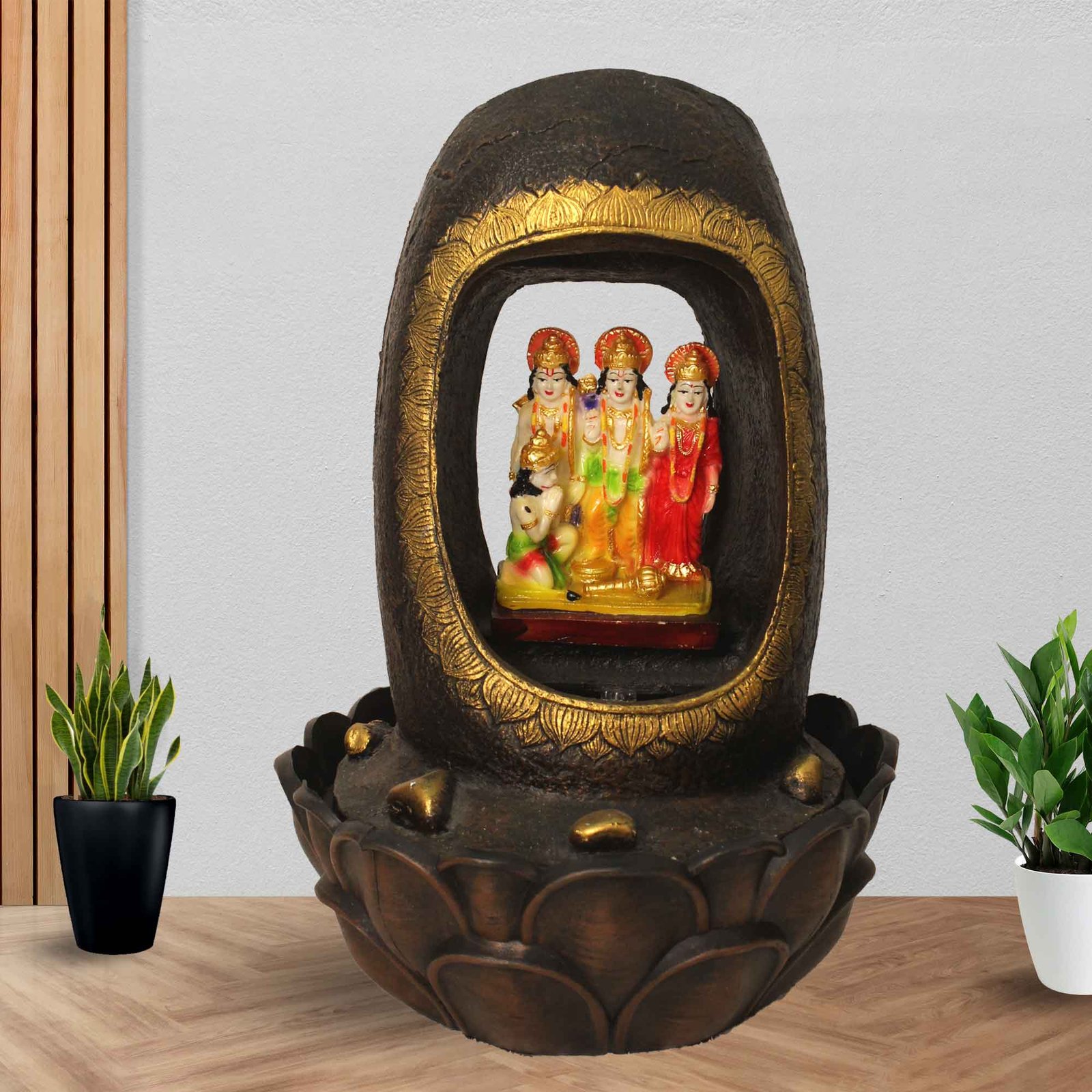 Ram Darbar indoor fountain With Led Light - Metalic Antique Finish 42 cm G57GX0217AGAMX-67X0039M