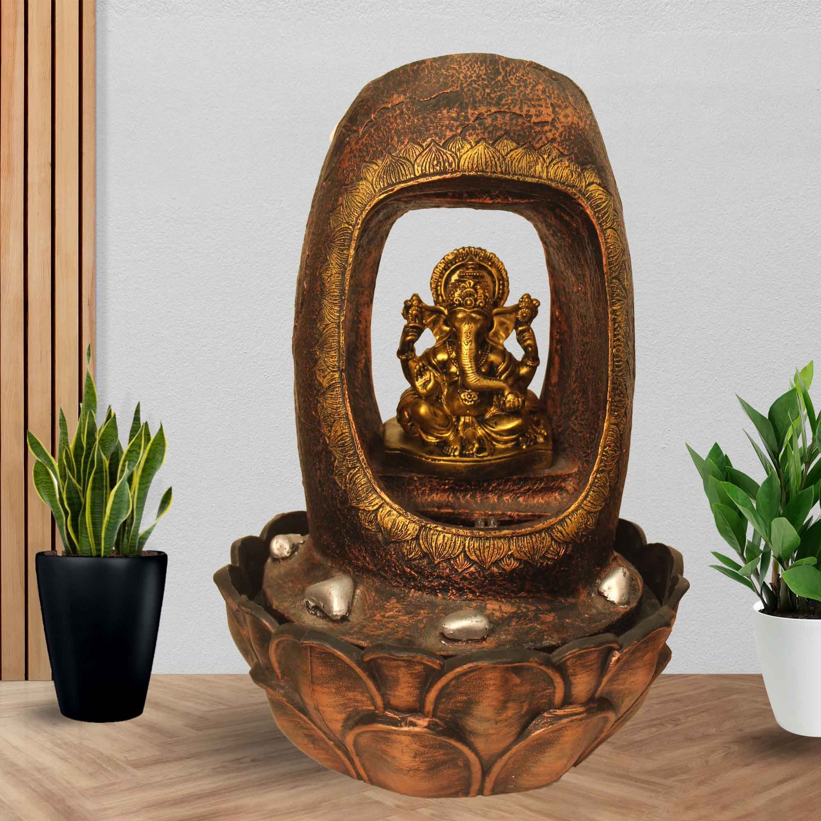 jharna Ganesh indoor water fall With Led Light - Metalic Antique Finish 42 cm G57GX0217MGAMX-641