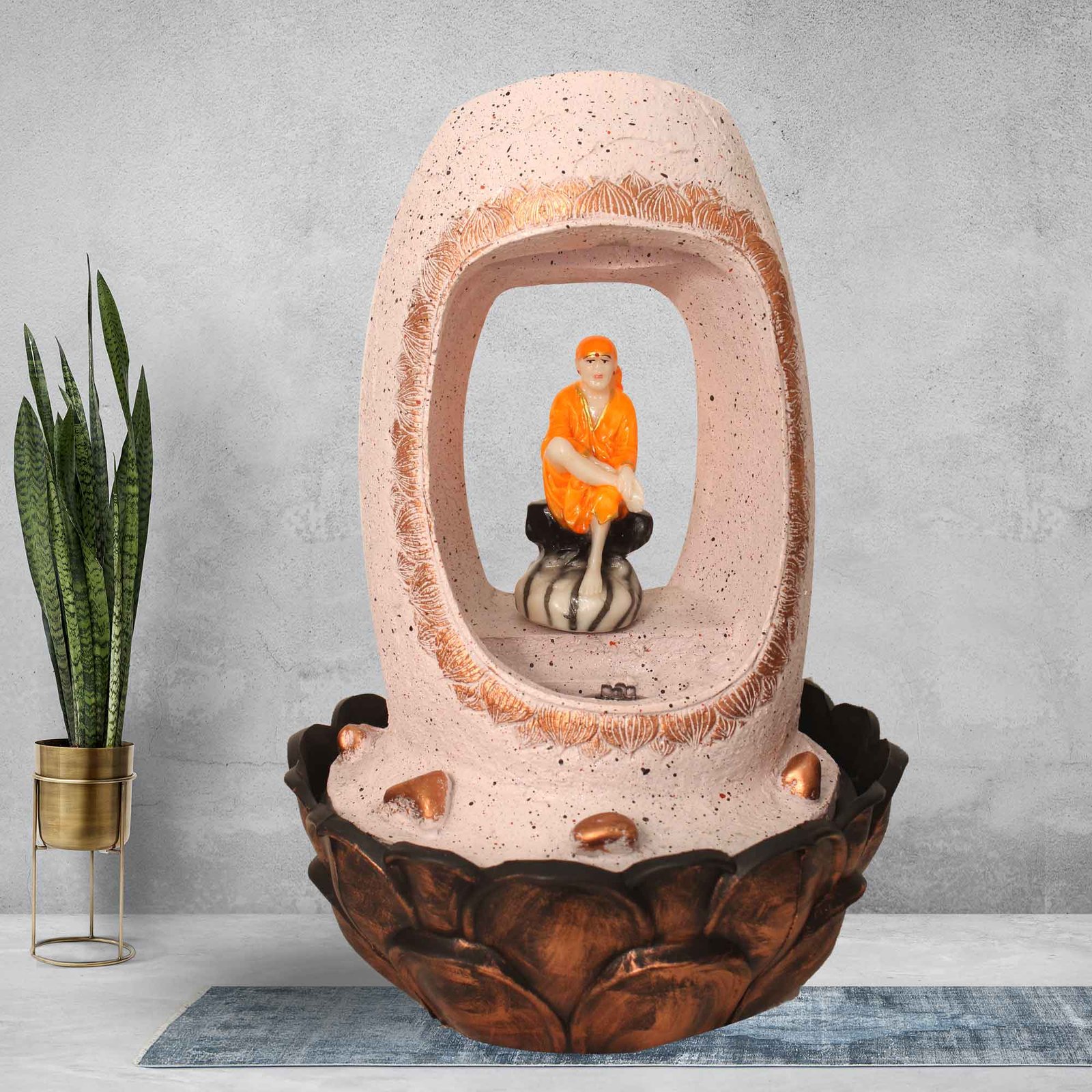 Lord Sai small fountain in living room With Led Light - sandstone Finish 42 cm G57GX0217PCDMX-71X0287O
