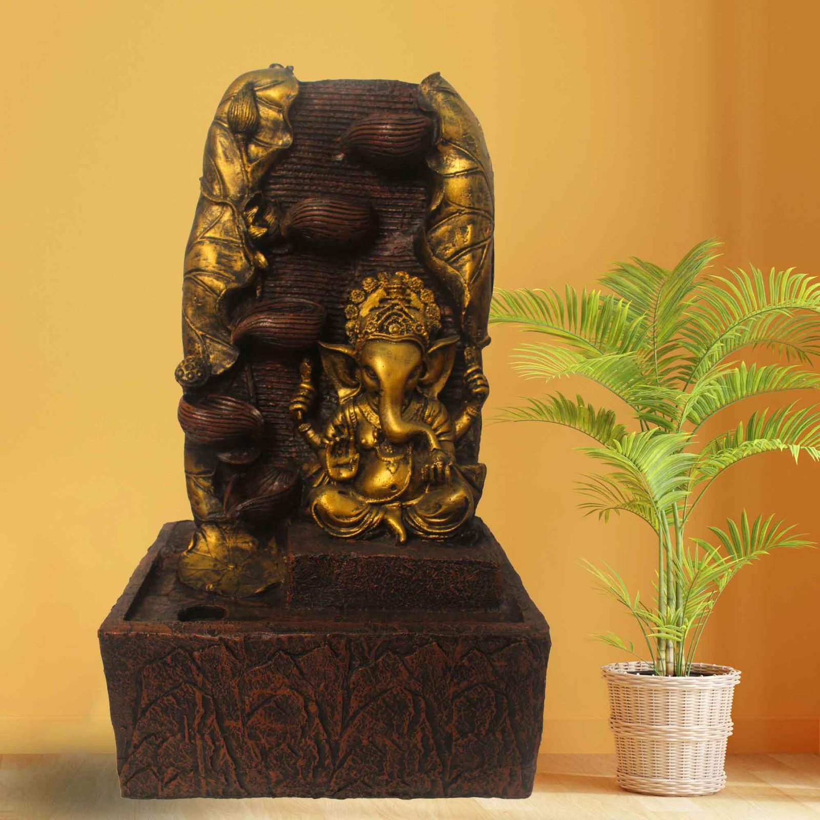 Diya Ganesh house water fountain With Led Light - Metalic Antique Finish Big Size  53 cm G57GX0430AGAMX