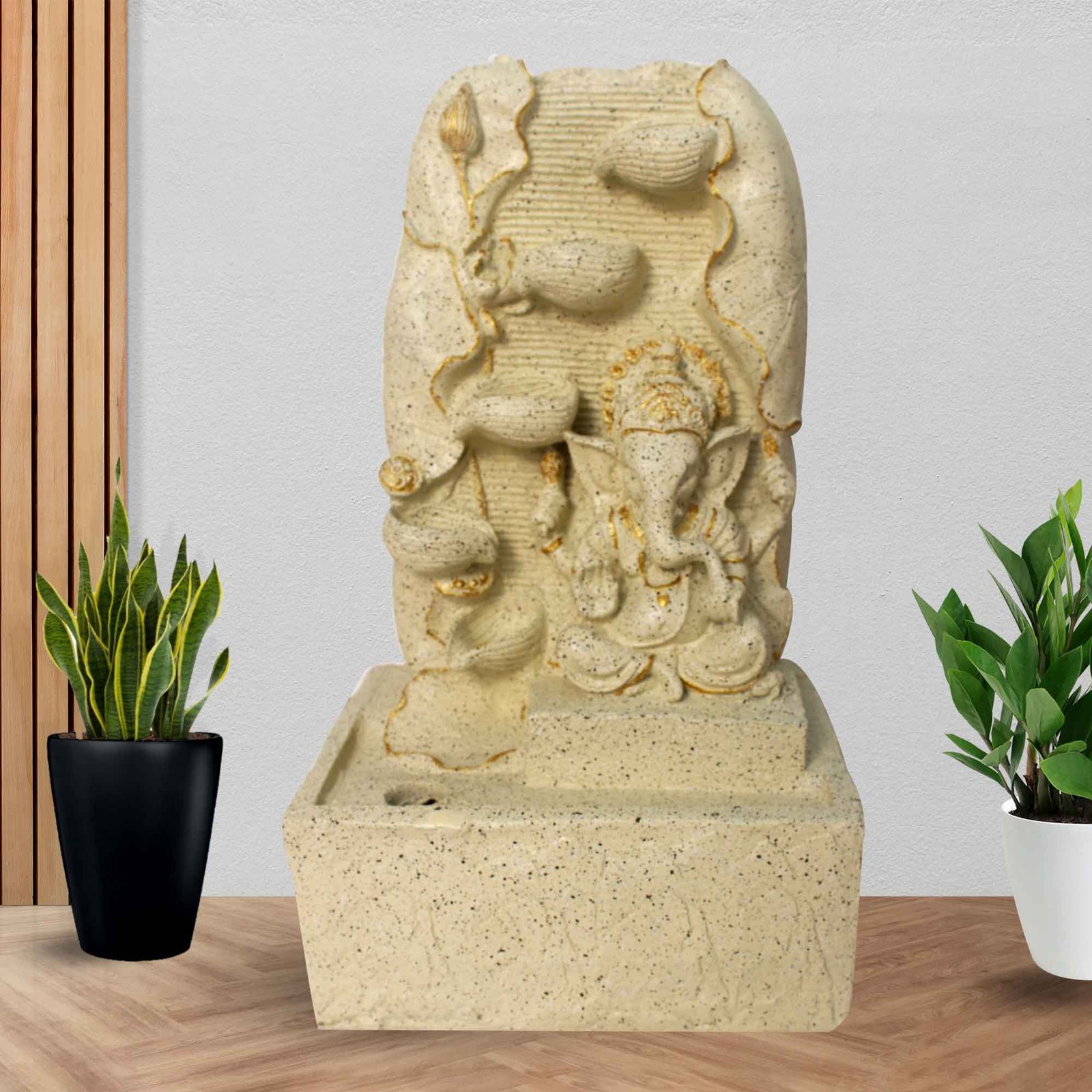 Diya Ganesh indoor fountain for living room With Led Light - sandstone Finish Big Size 53 cm G57GX0430IGDMX
