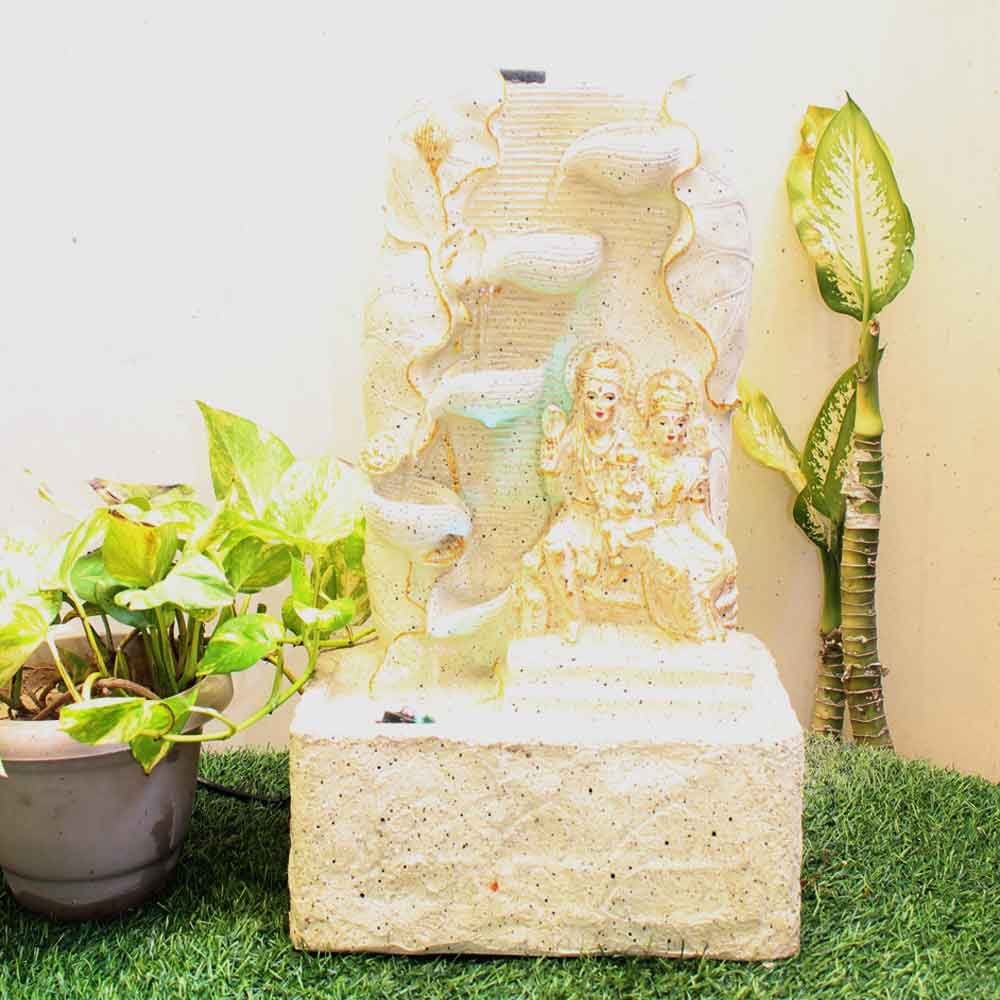 Shiv Parivar interior water fountain Big Size With Led Light - sandstone Finish 53 cm G57GX0436IGDMX