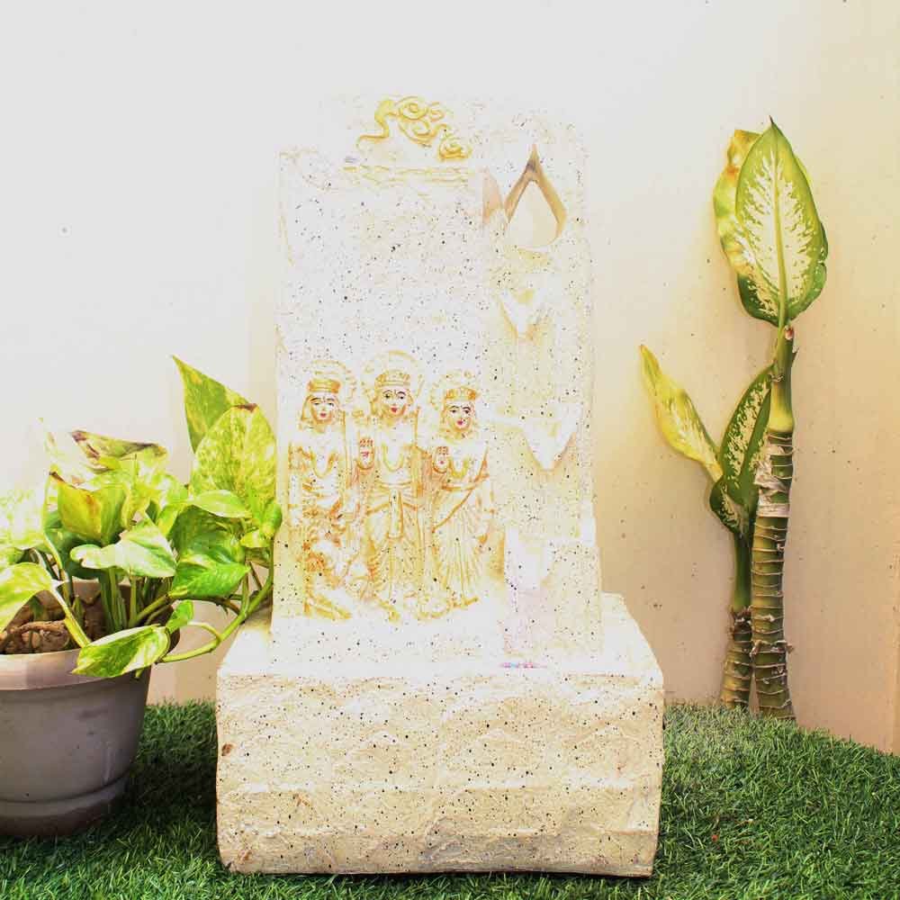 Ram Darbar unique tabletop fountain Big Size With Led Light - sandstone Finish 53 cm G57GX0437IGDMX