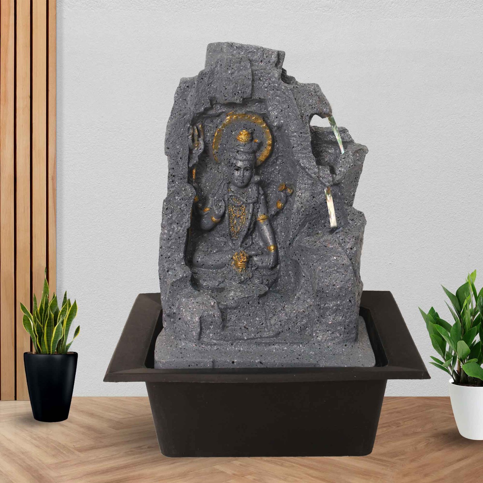 Lord Shiva best indoor water fountain With Led Light - sandstone Finish 41 cm G57GX0511FGDMX