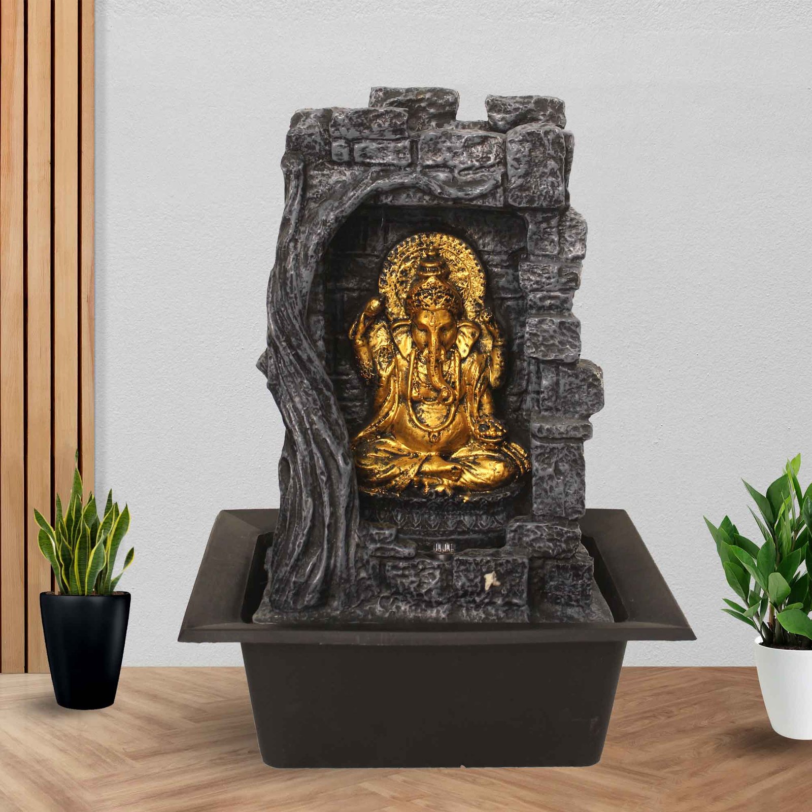 Nature Ganesh indoor fountain online With Led Light - Metalic Antique Finish 42 cm G57GX0523FGAMX