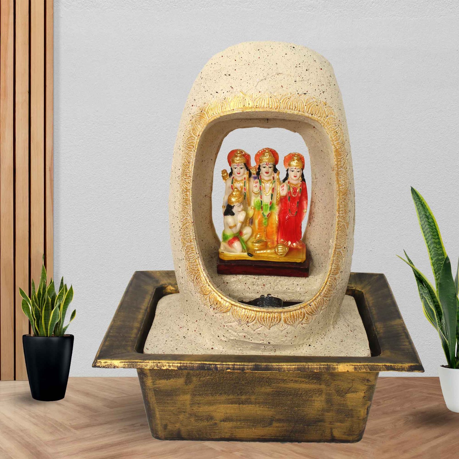 Ram Darbar mini water fountain for garden With Led Light - sandstone Finish 41 cm G57GX0529IGDMX-67X0039M
