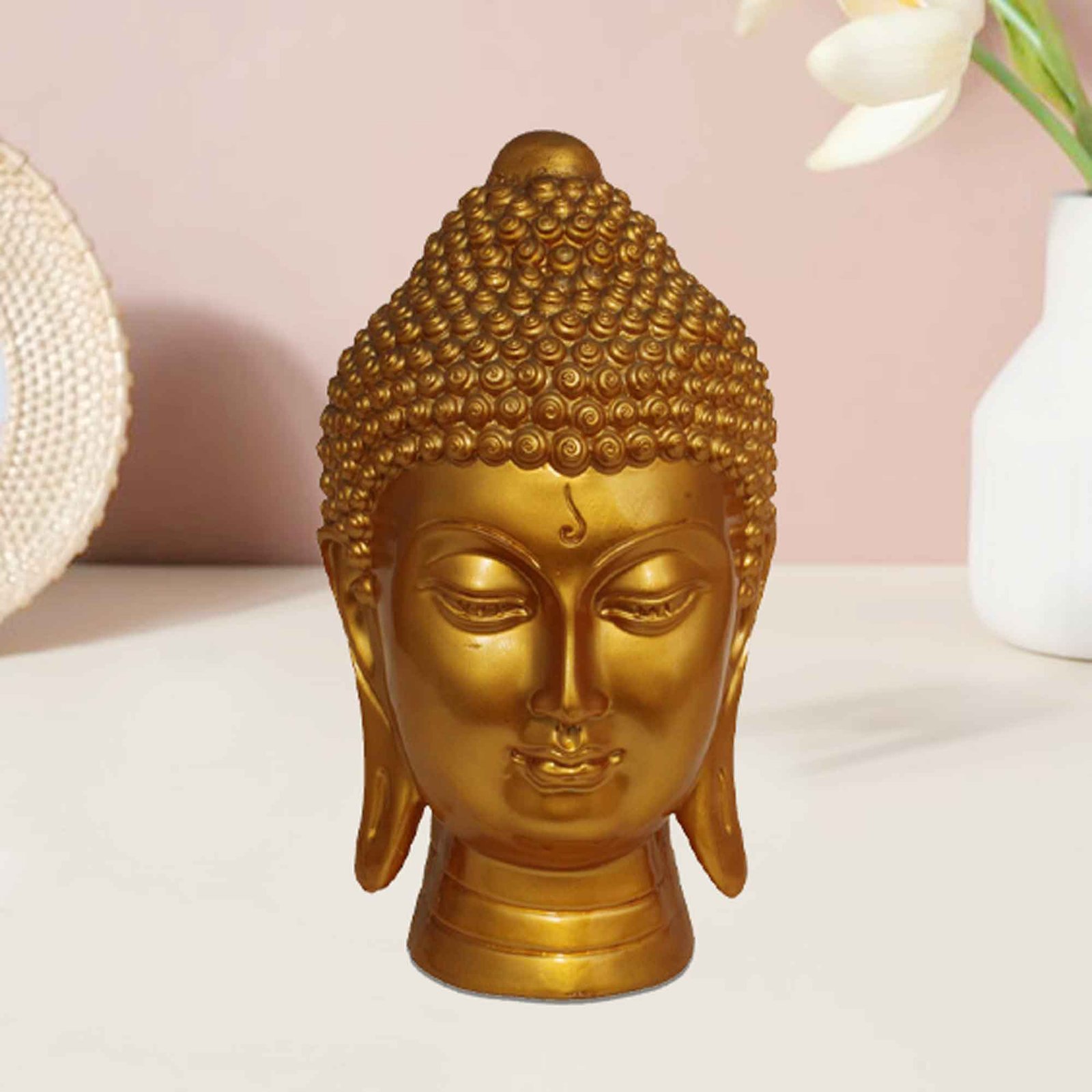 Buddha Head sculpture for home decoration Pearl Finish 15 cm G57GX1059GGSGX