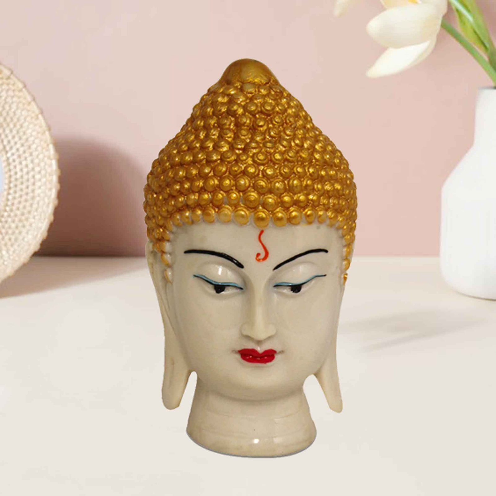 Buddha Head idols for home Marble Look 15 cm G57GX1059WGCGX