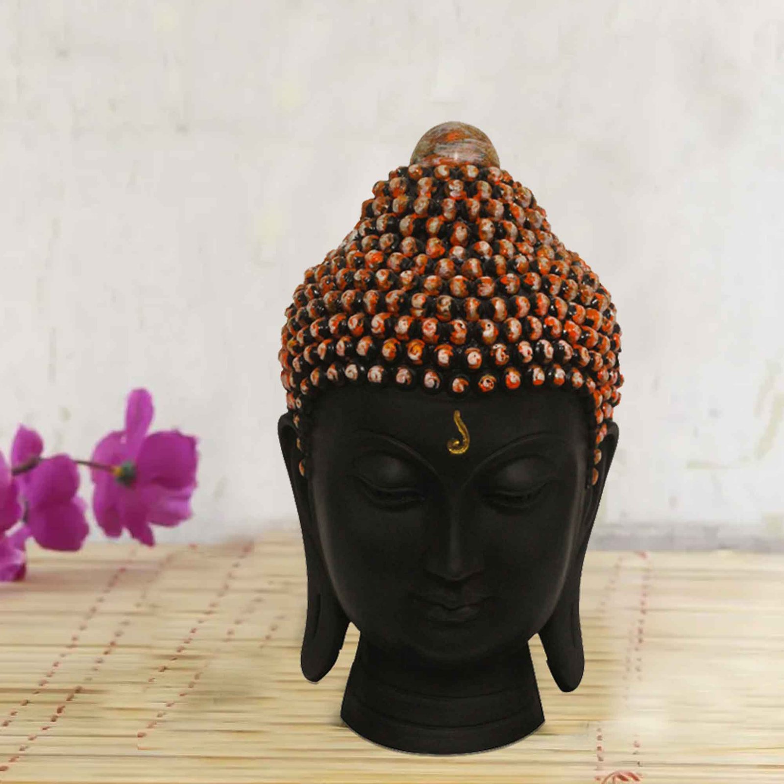 Tabletop Gautam Buddha Face statue for gift Multi Look 25 cm G57GX1060KOMMX