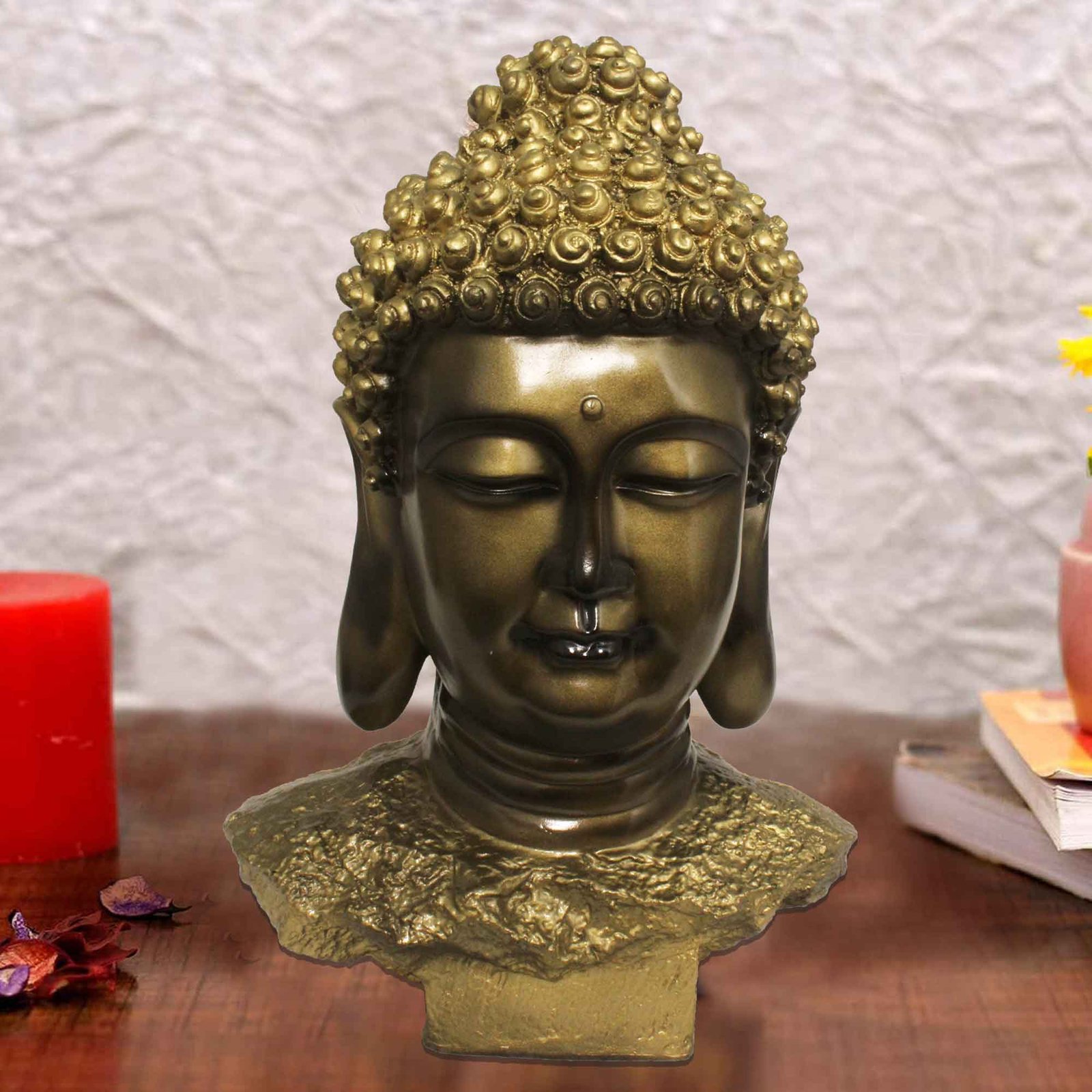 Buddha Bust sculpture for living room Brass Antique Finish 41 cm G57GX1063BBAGX
