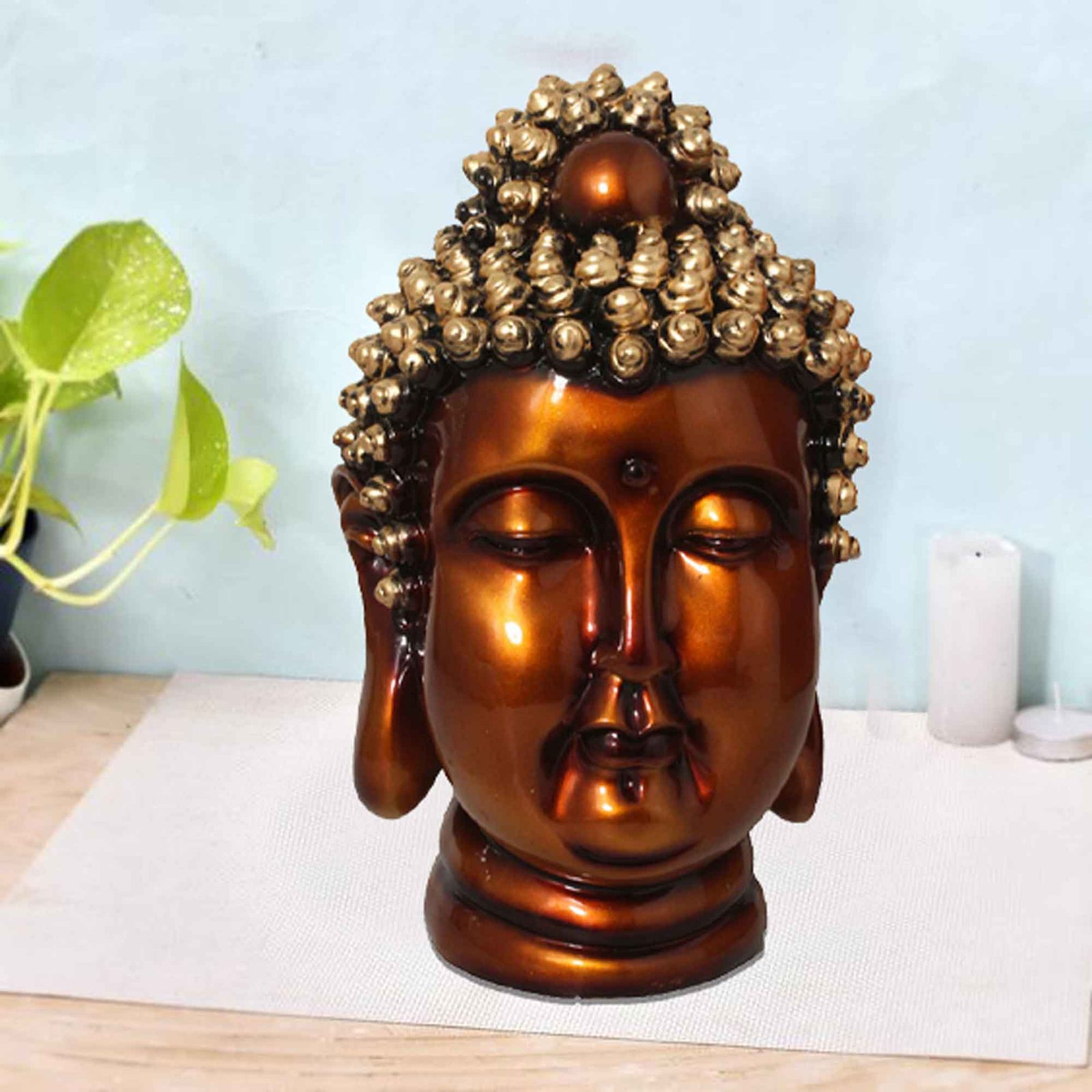 Polyresin Gautam Buddha Head gift items for home decor Pearl Finish 38 cm G57GX1064CGSGX