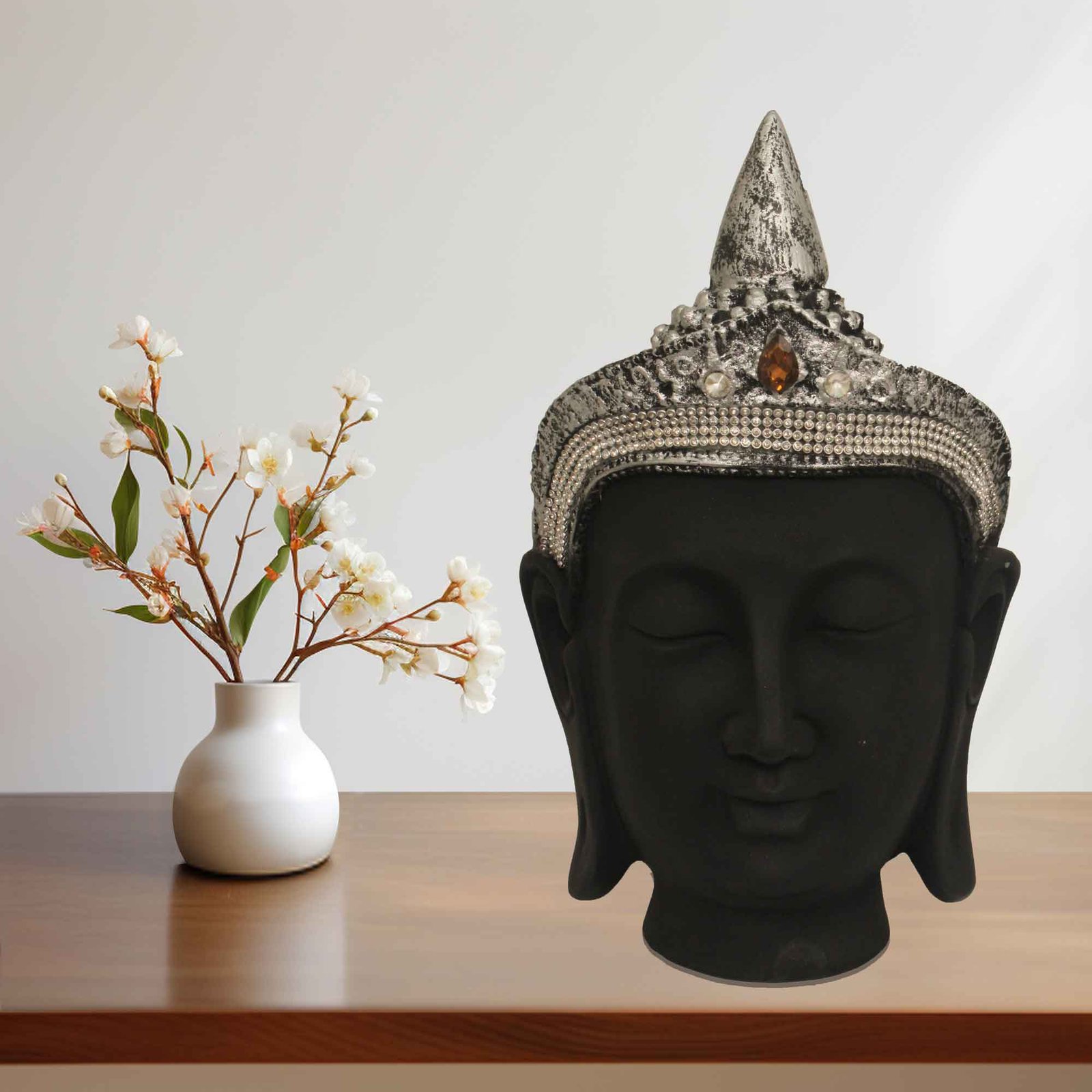Taj Buddha Face statue for gift Glitter Finish 30 cm G57GX1065KSGMZ