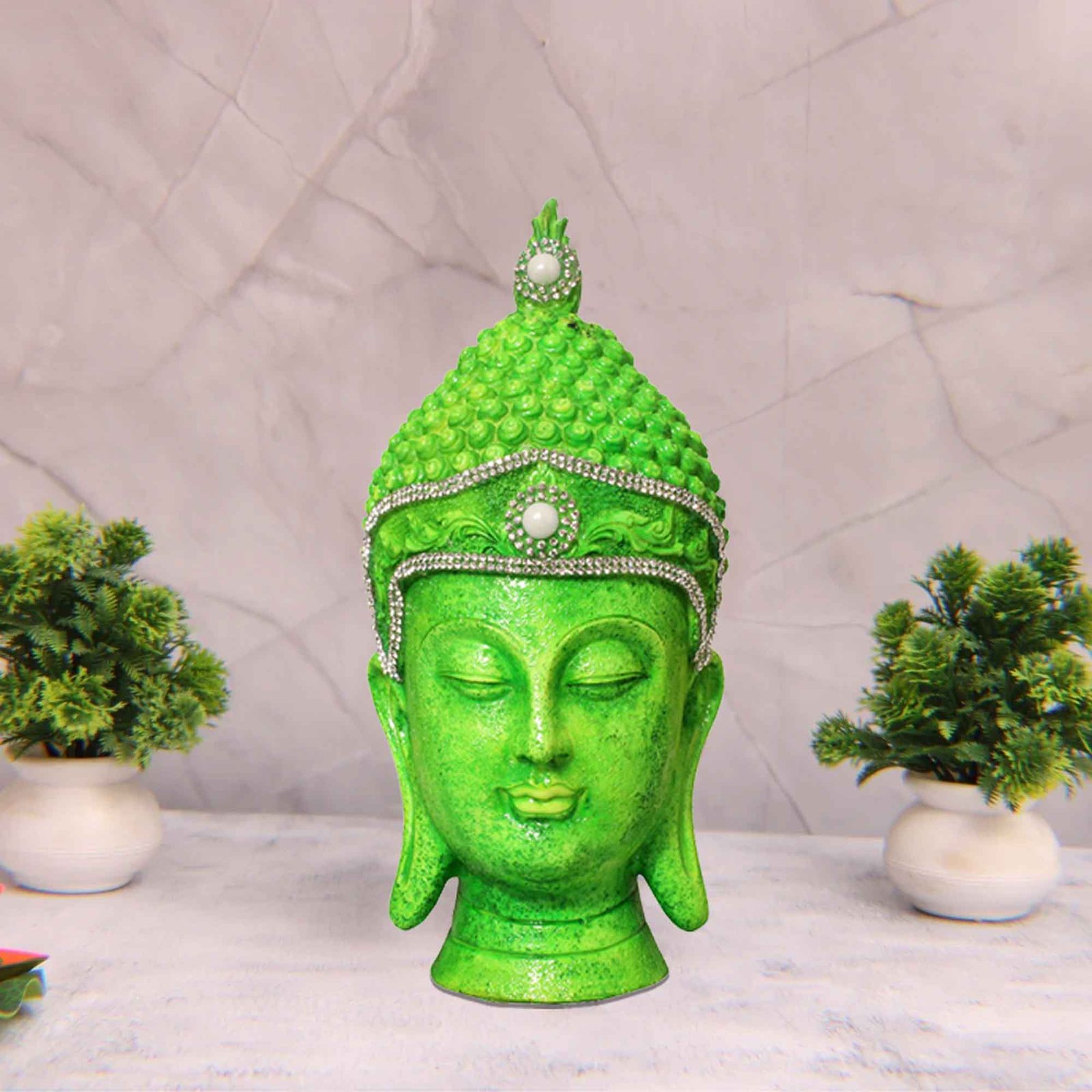 Lord Buddha Face idols for tv unit Jewellery Decorated 22 cm G57GX1066USNMZ