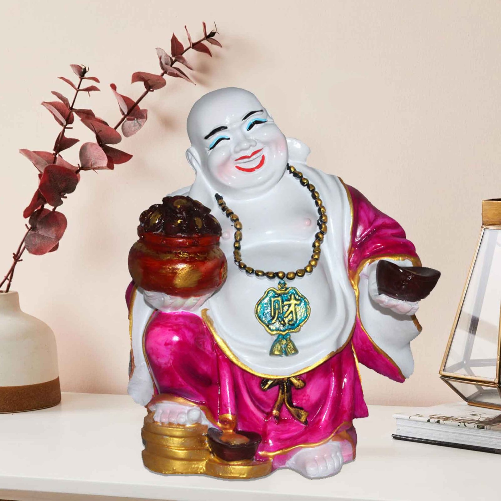 Fengshui Happy Man statue for home decoration Gloss Finish 24 cm G57GX1072WMLGX