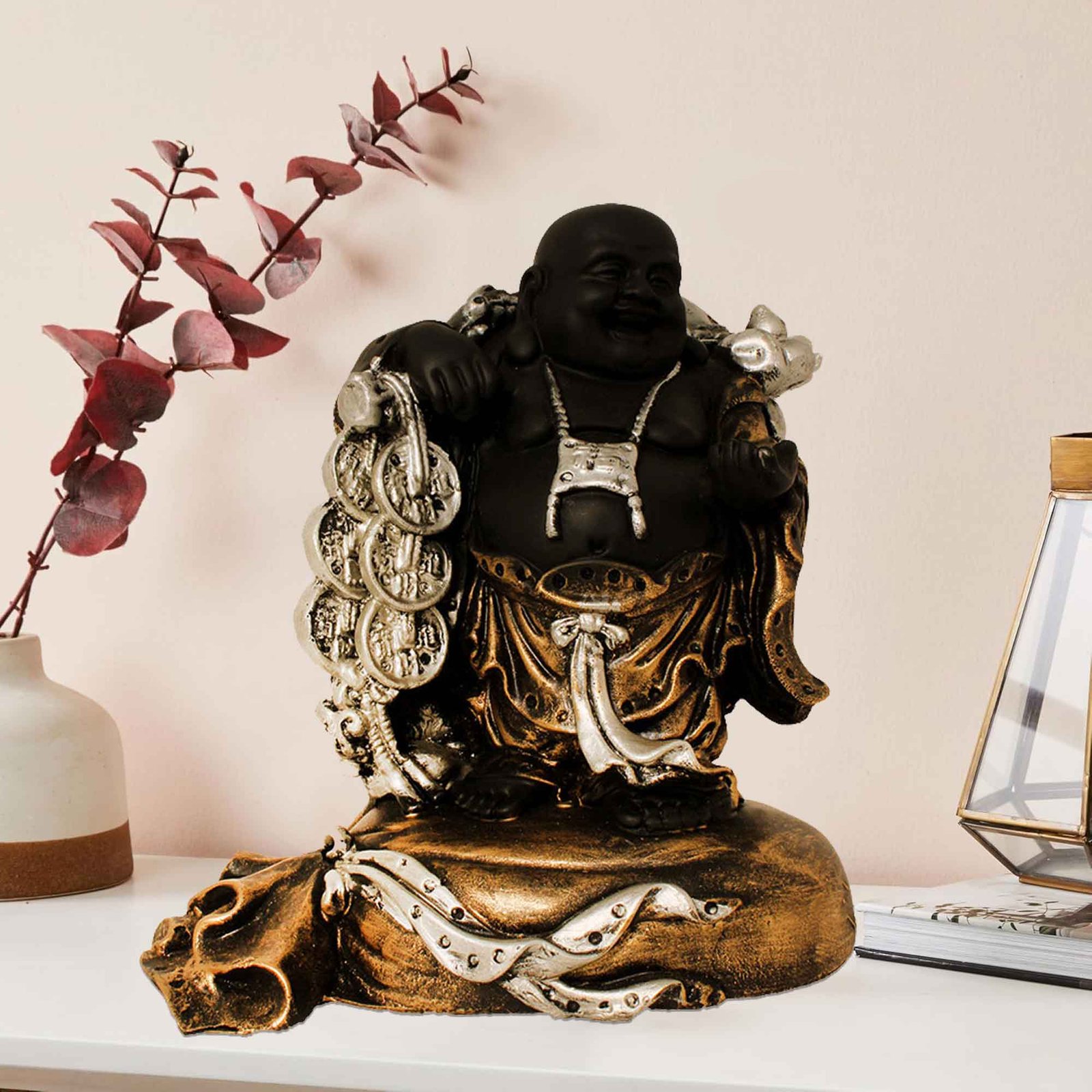Fengshui Happy Buddha idols for home decoration Matte Finish 23 cm G57GX1073KGNMX