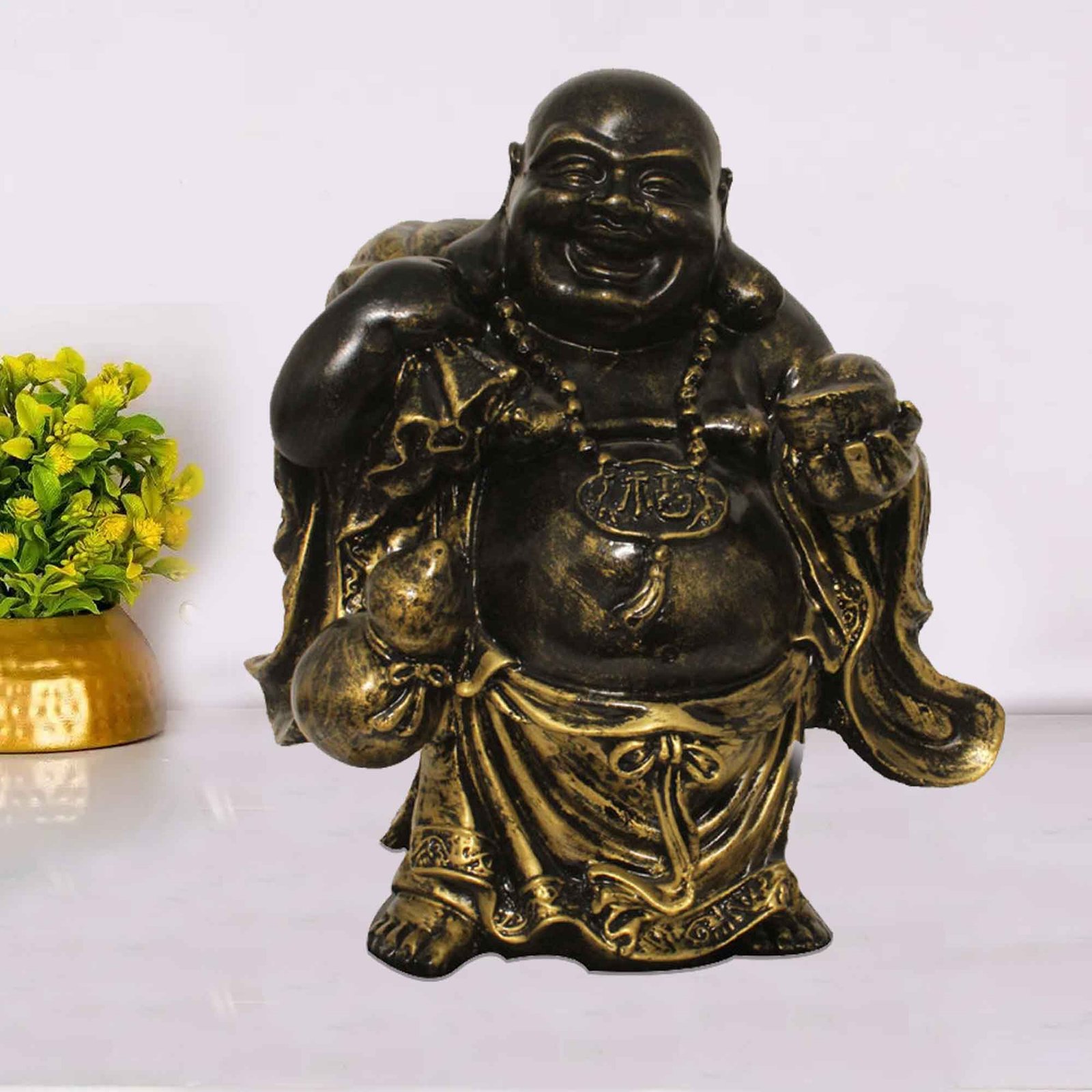 Happy Man gift items for home inaugration Brass Antique Finish 24 cm G57GX1077BBAGX