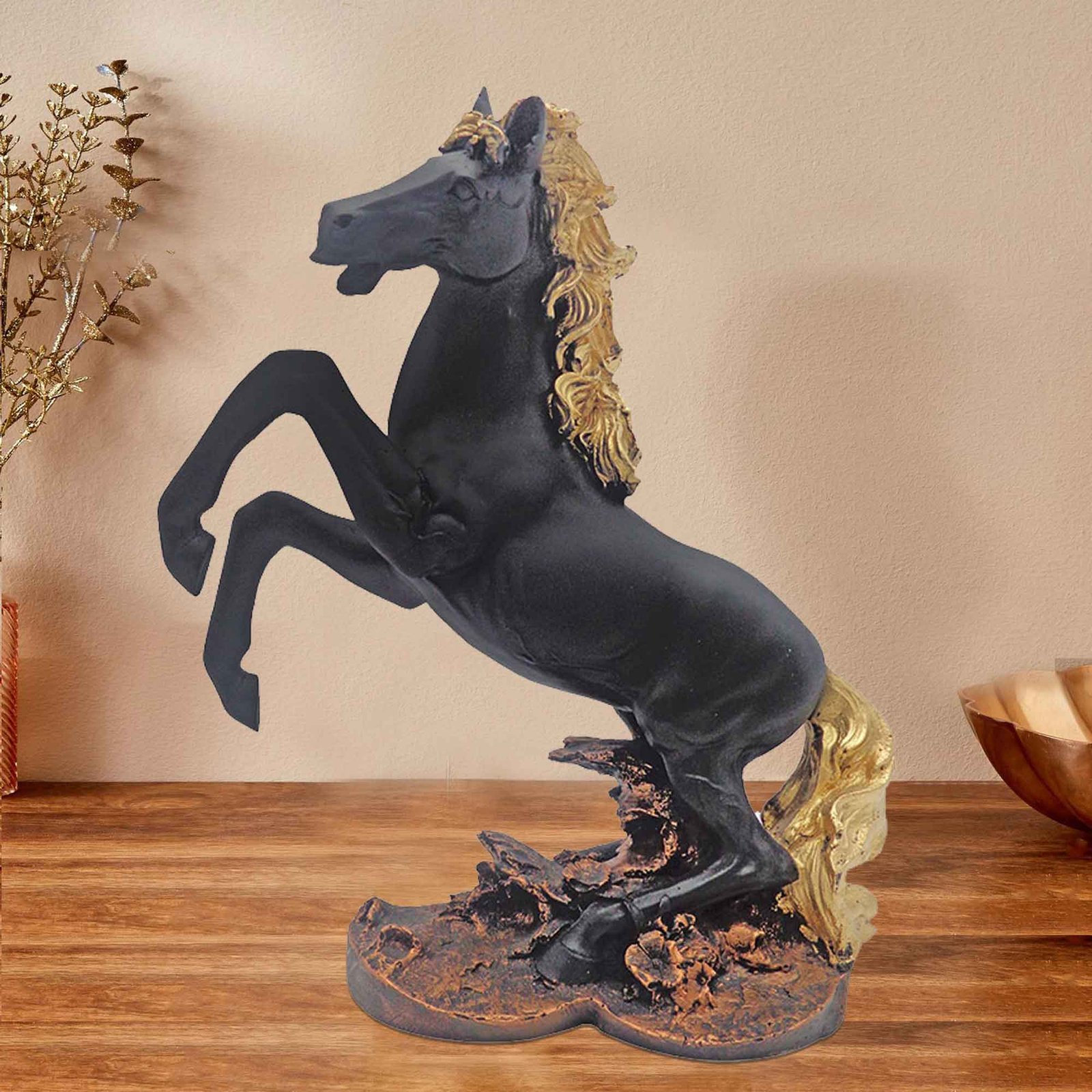Polyresin Horse statue for home decor Matte Finish 29 cm G57GX1082KGNMX