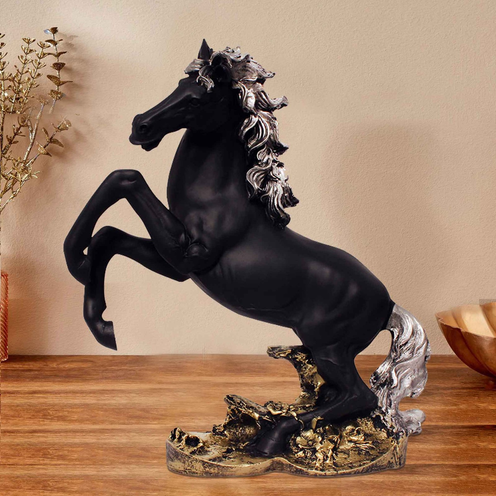 Polyresin Horse showpiece for living room Matte Finish 29 cm G57GX1082KSNMX