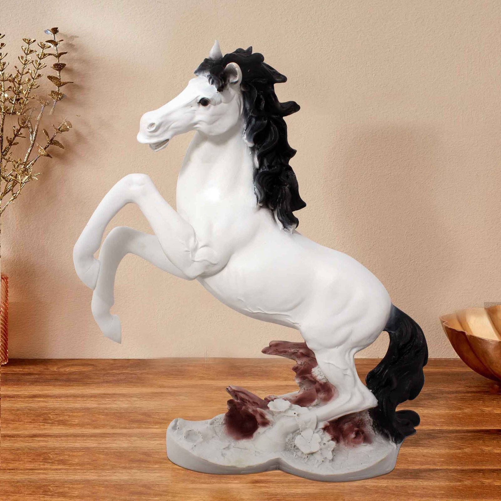 Polyresin Horse statue for bedroom Gloss Finish 29 cm G57GX1082WKLGX